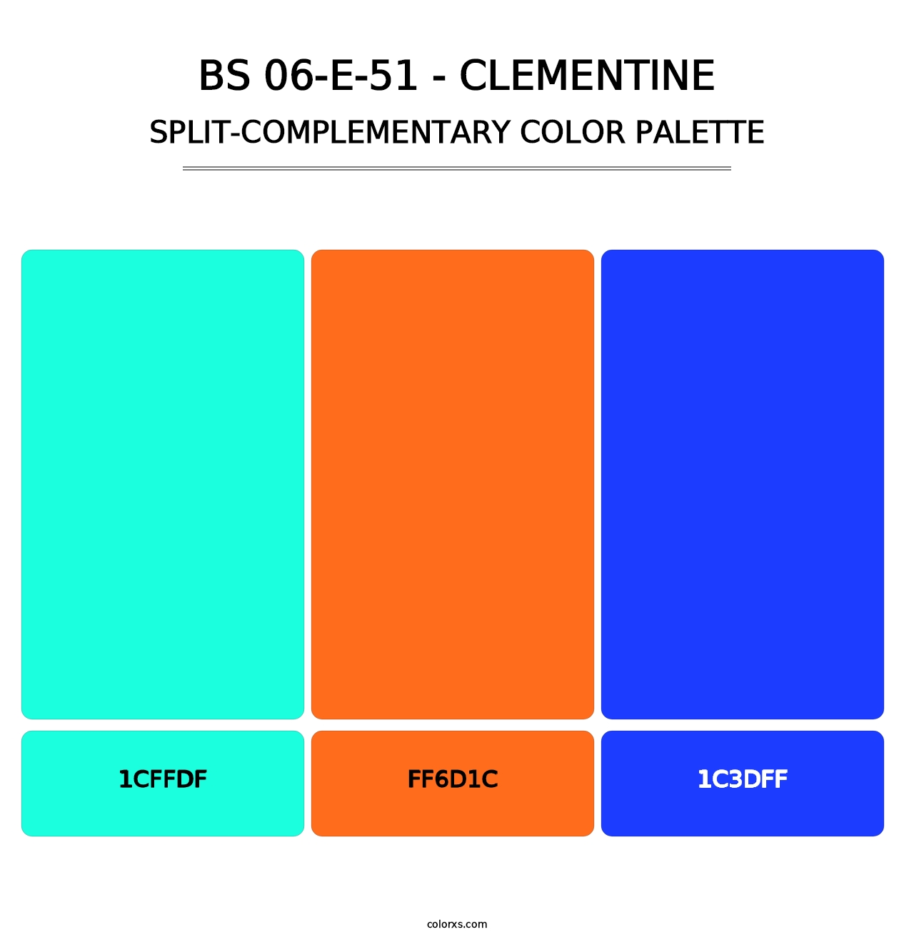 BS 06-E-51 - Clementine - Split-Complementary Color Palette