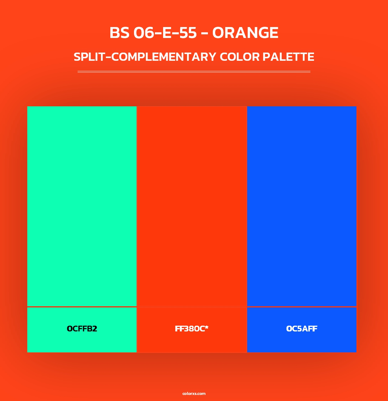 BS 06-E-55 - Orange - Split-Complementary Color Palette