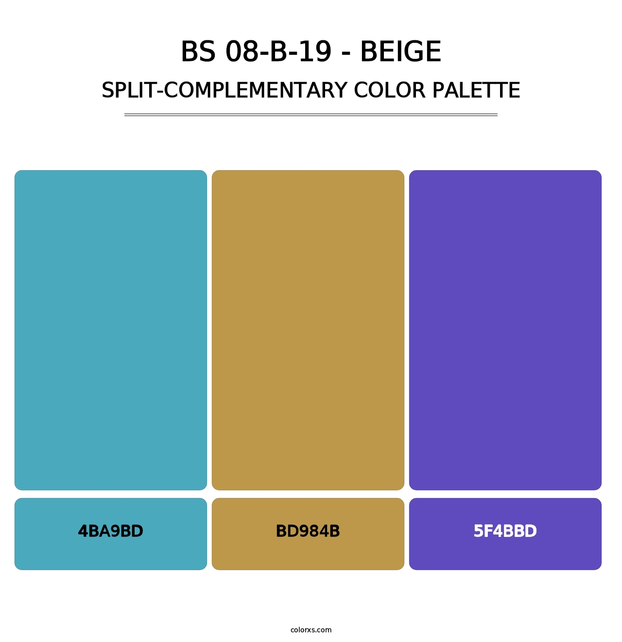 BS 08-B-19 - Beige - Split-Complementary Color Palette