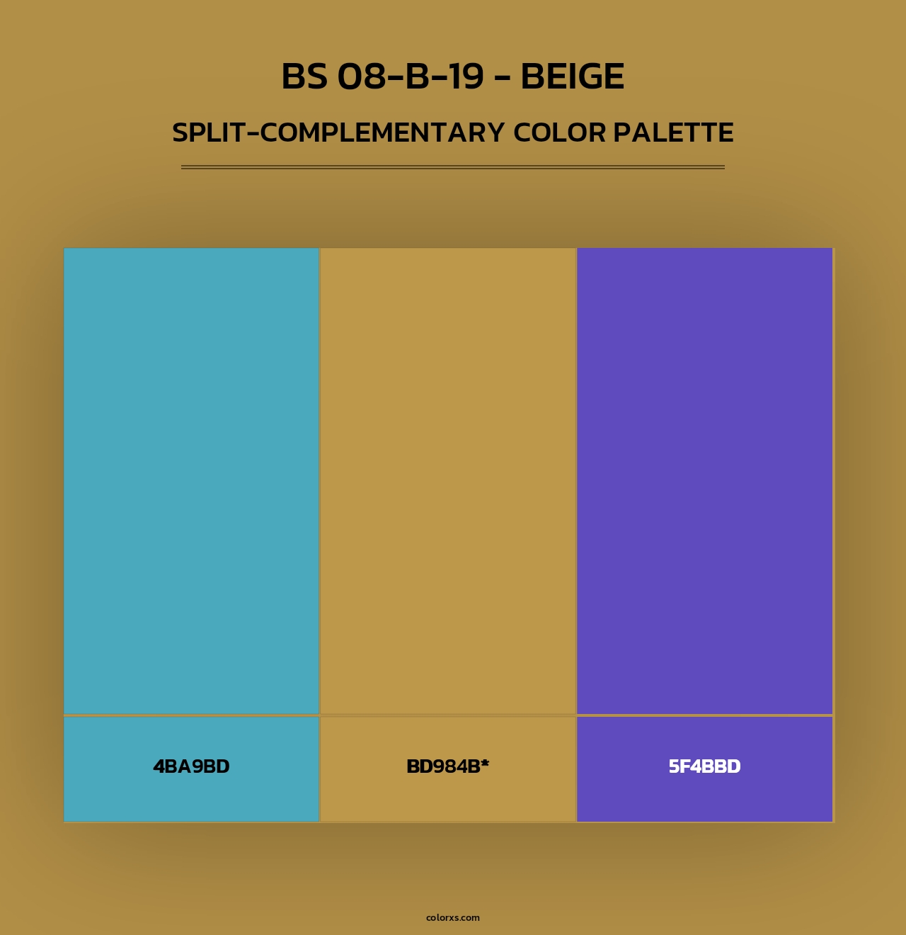 BS 08-B-19 - Beige - Split-Complementary Color Palette