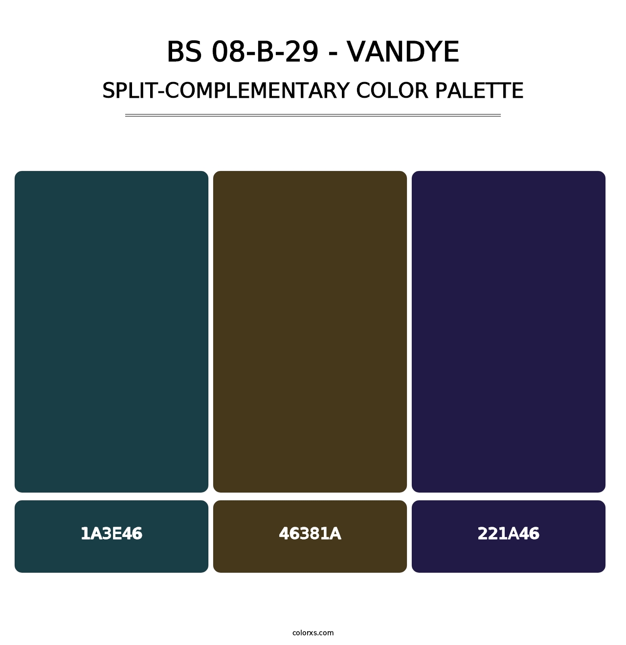 BS 08-B-29 - Vandye - Split-Complementary Color Palette