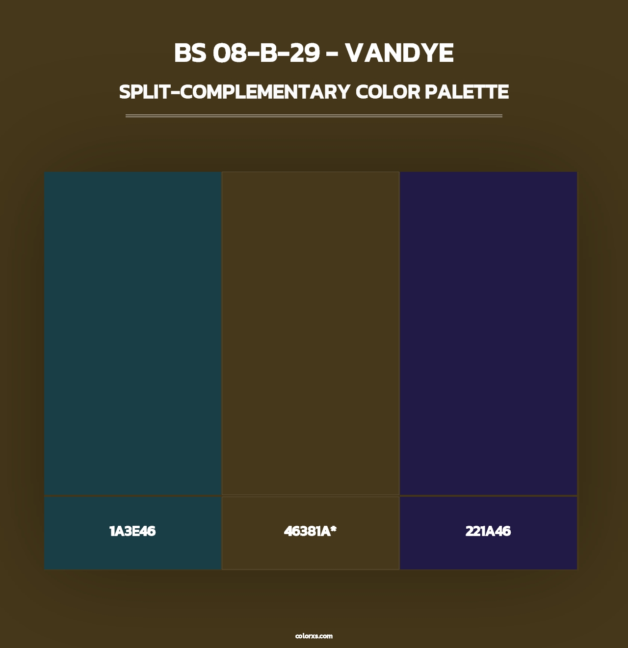 BS 08-B-29 - Vandye - Split-Complementary Color Palette