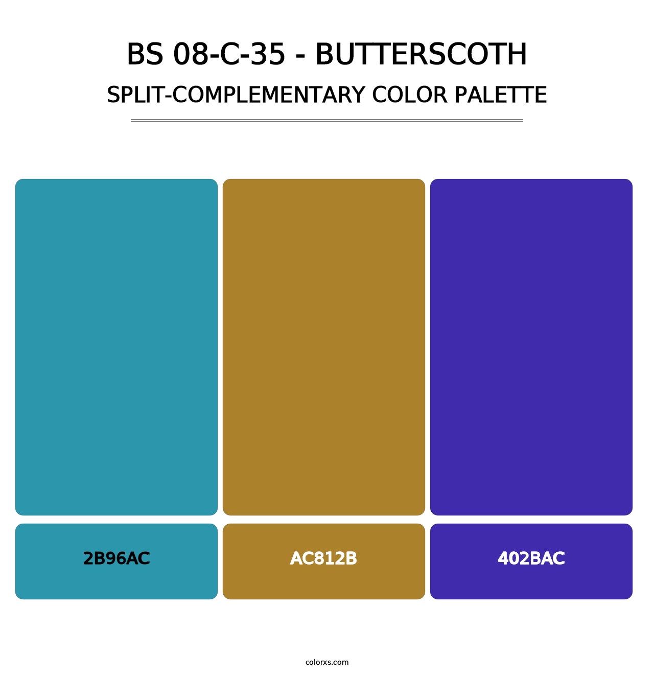BS 08-C-35 - Butterscoth - Split-Complementary Color Palette