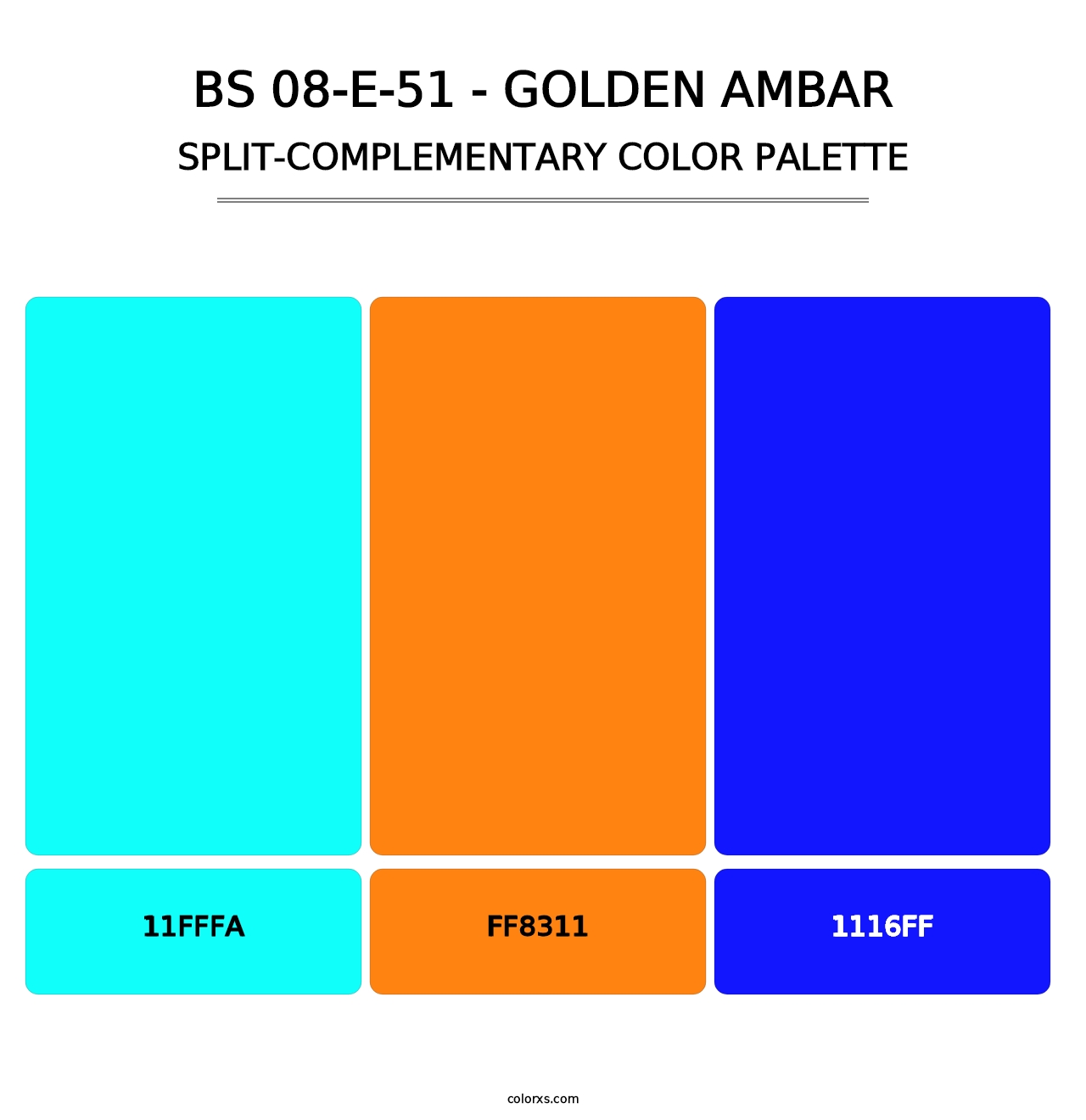 BS 08-E-51 - Golden Ambar - Split-Complementary Color Palette
