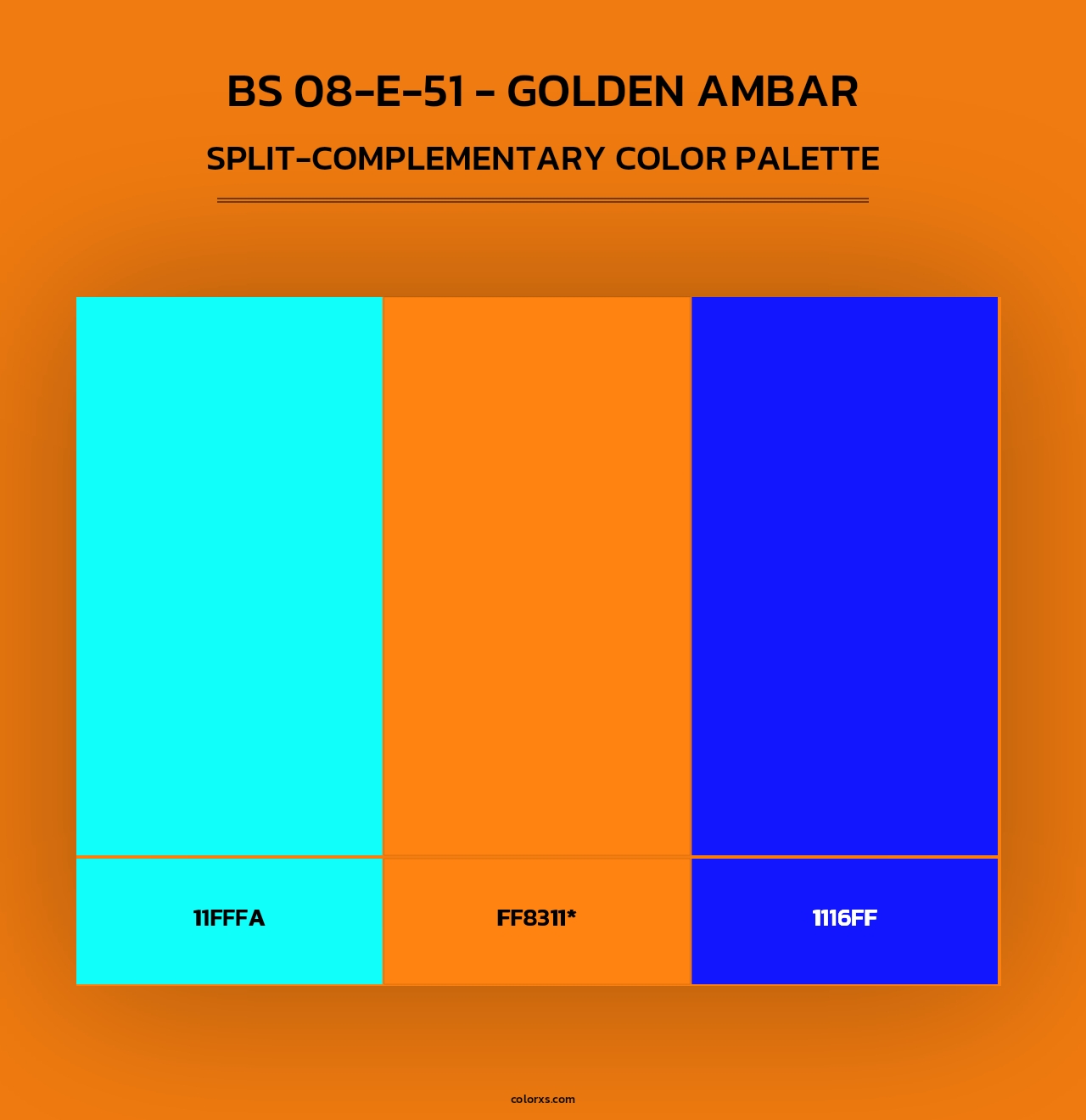 BS 08-E-51 - Golden Ambar - Split-Complementary Color Palette