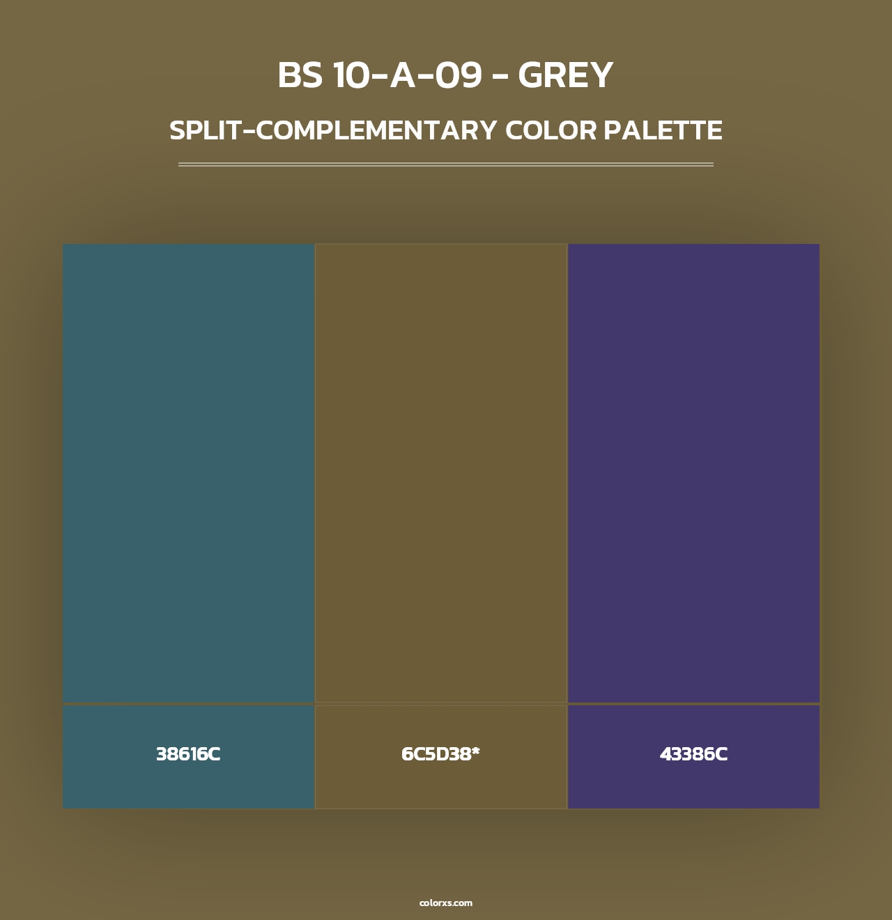 BS 10-A-09 - Grey - Split-Complementary Color Palette
