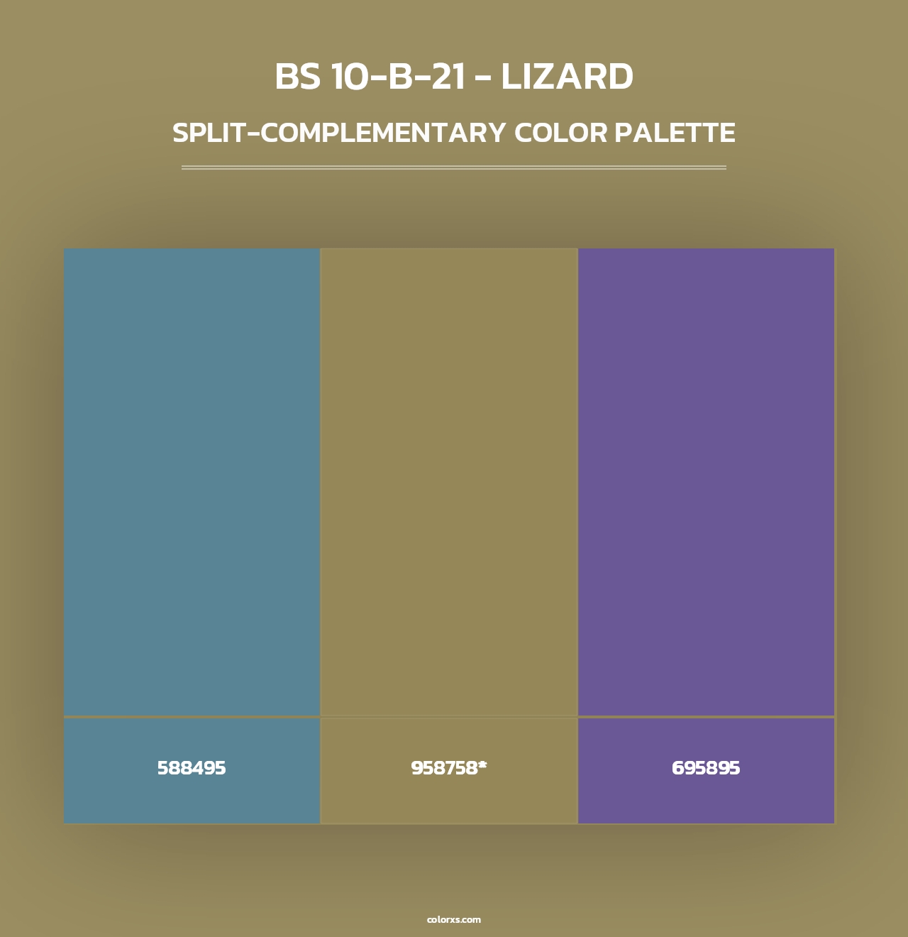 BS 10-B-21 - Lizard - Split-Complementary Color Palette