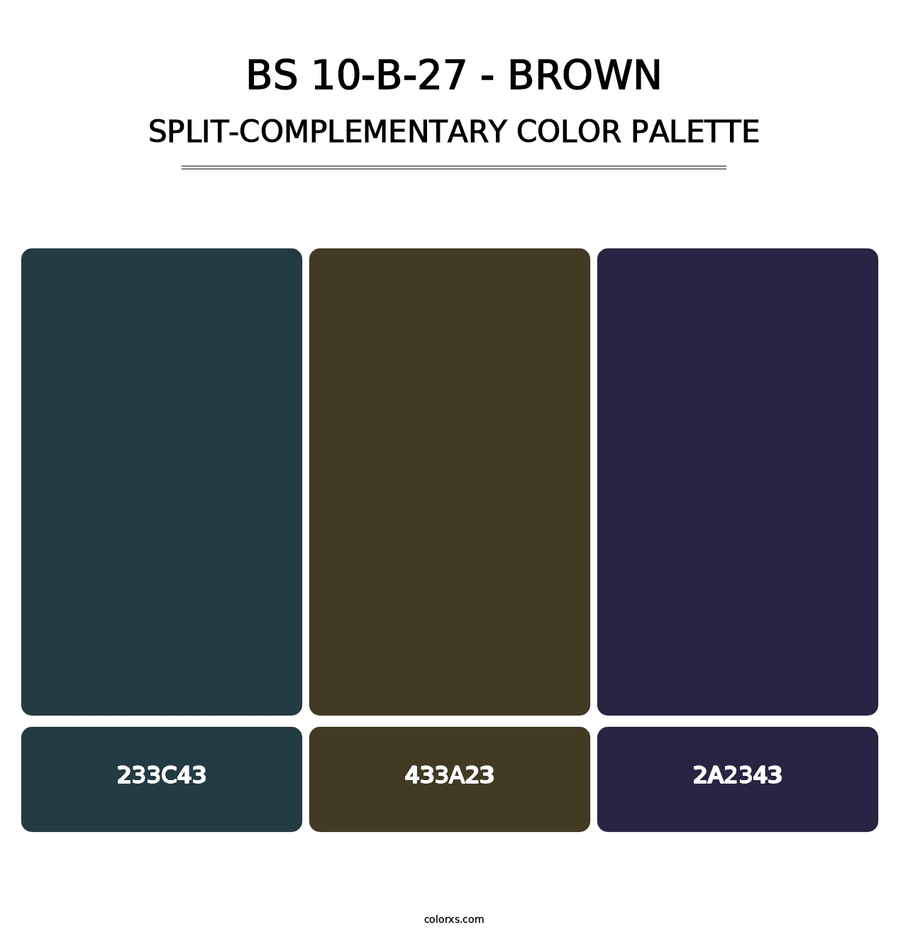 BS 10-B-27 - Brown - Split-Complementary Color Palette