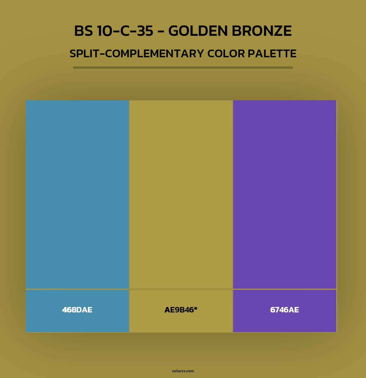 BS 10-C-35 - Golden Bronze - Split-Complementary Color Palette