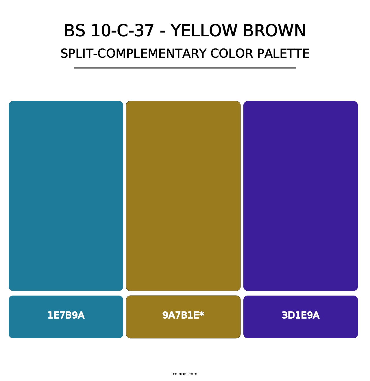 BS 10-C-37 - Yellow Brown - Split-Complementary Color Palette