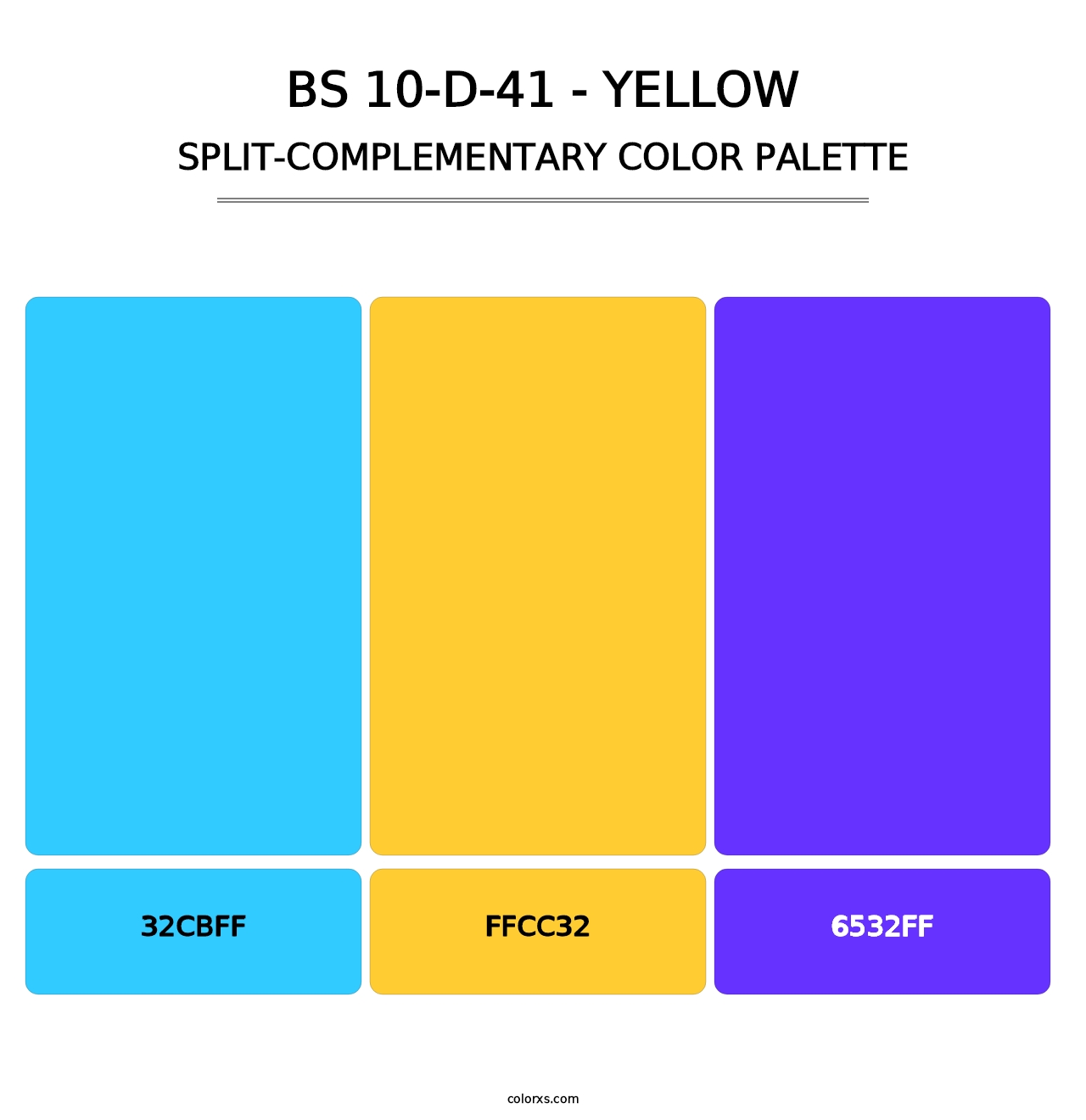 BS 10-D-41 - Yellow - Split-Complementary Color Palette