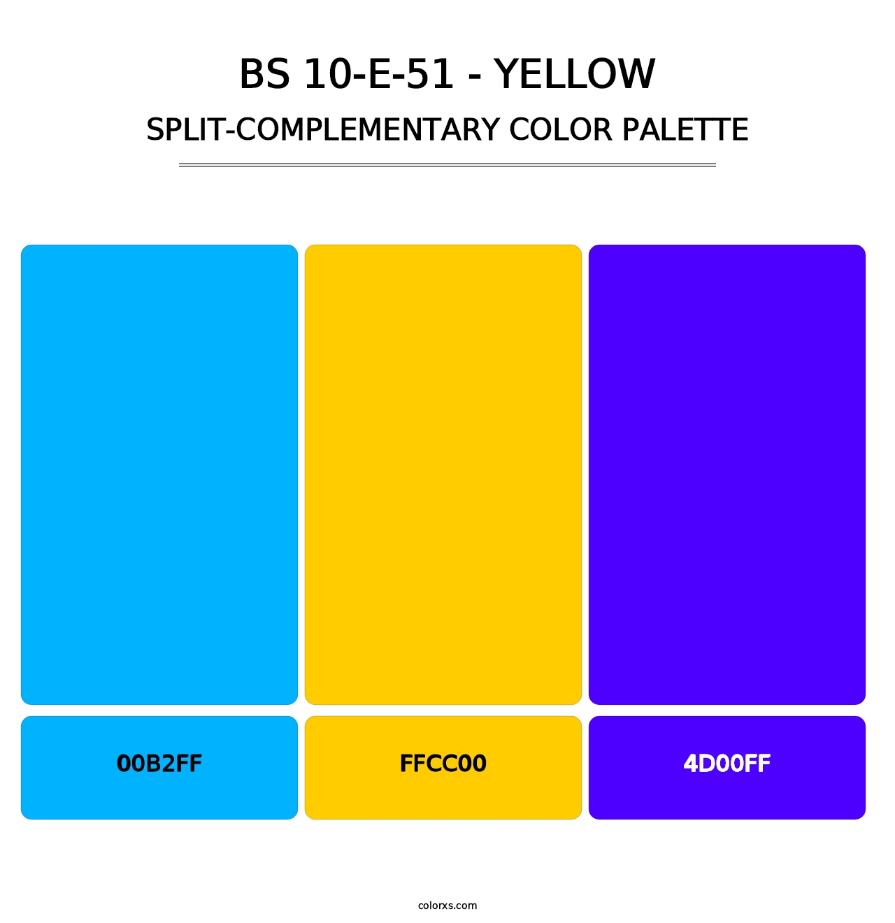 BS 10-E-51 - Yellow - Split-Complementary Color Palette