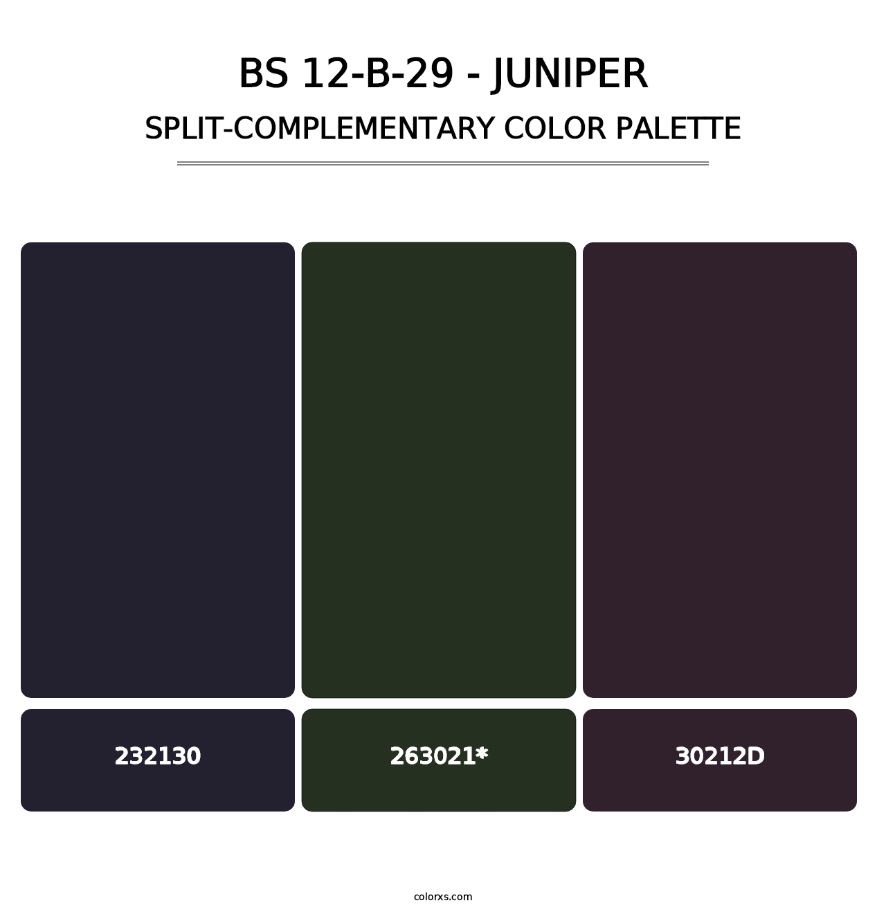 BS 12-B-29 - Juniper - Split-Complementary Color Palette
