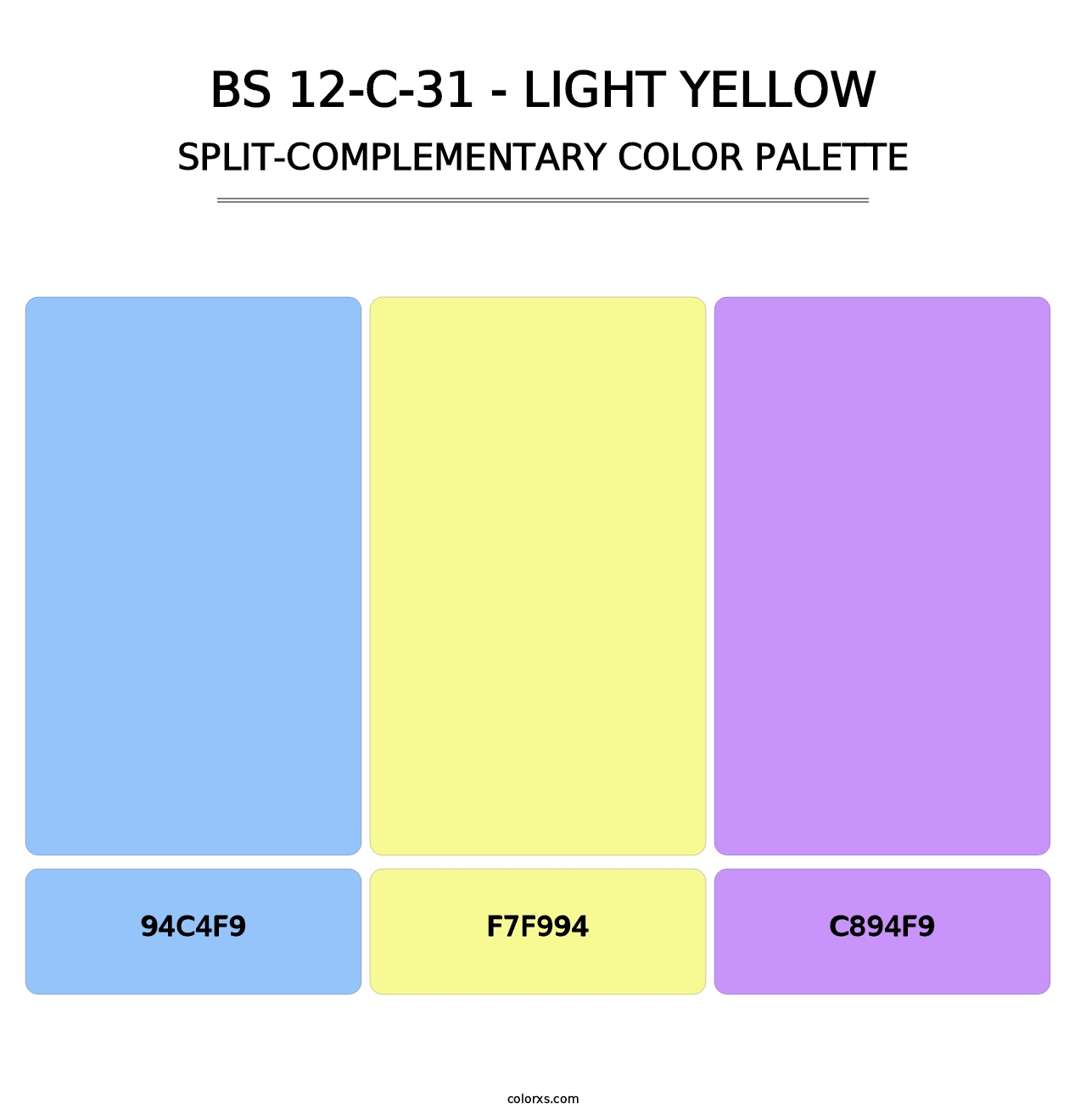 BS 12-C-31 - Light Yellow - Split-Complementary Color Palette