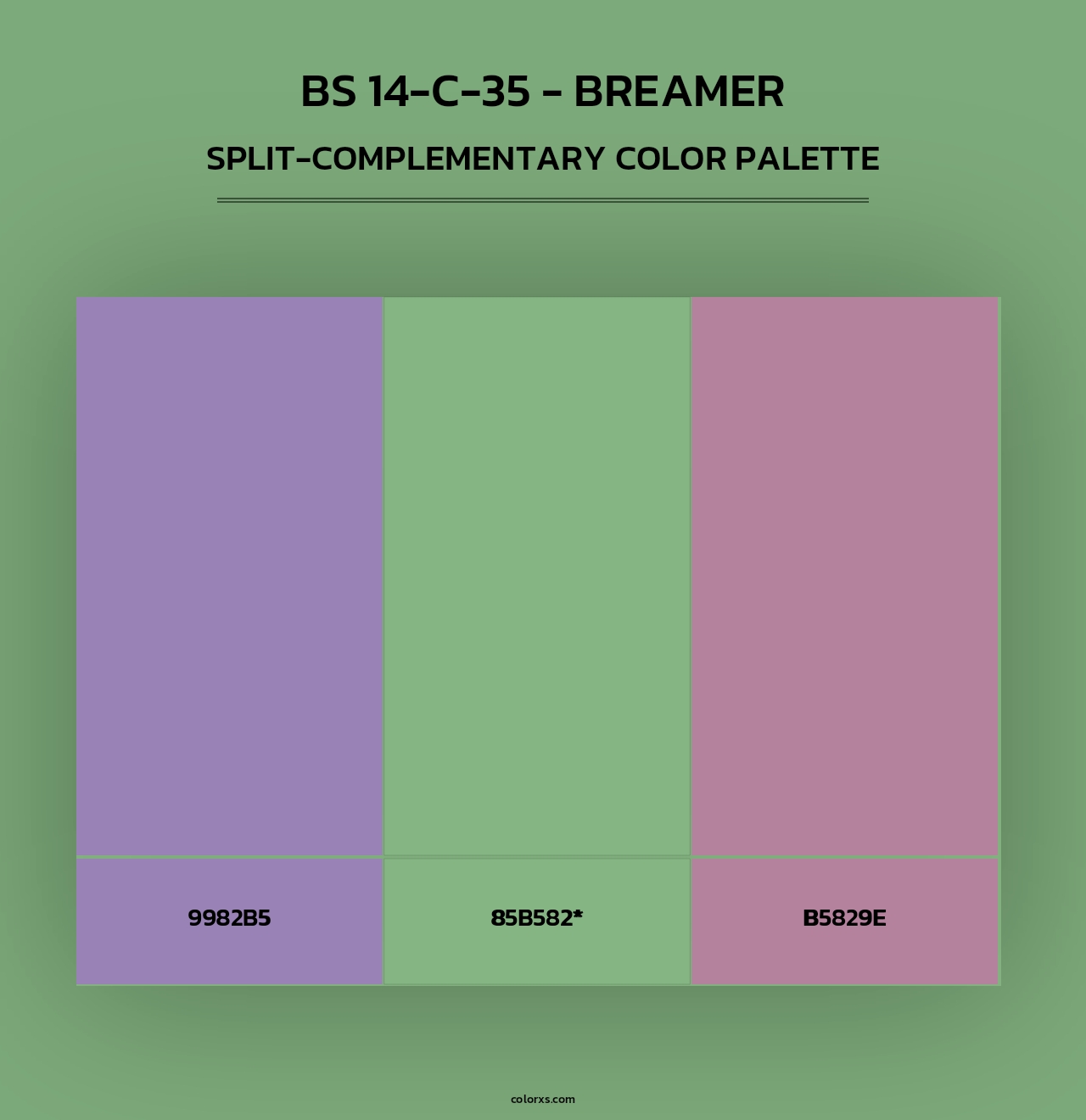 BS 14-C-35 - Breamer - Split-Complementary Color Palette