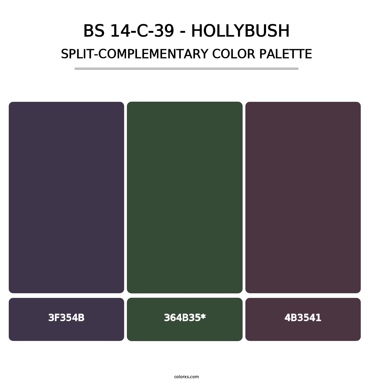 BS 14-C-39 - Hollybush - Split-Complementary Color Palette