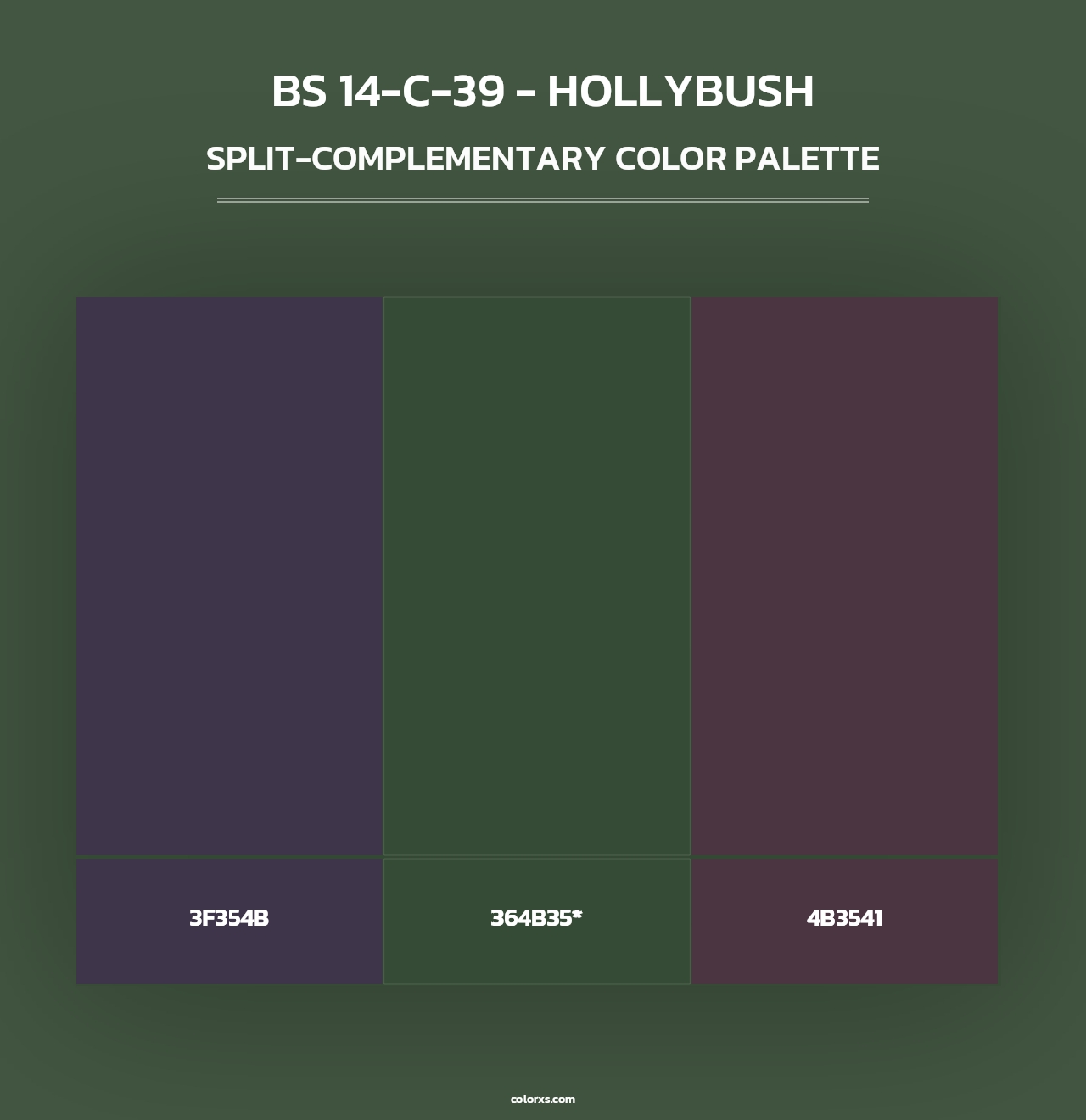 BS 14-C-39 - Hollybush - Split-Complementary Color Palette
