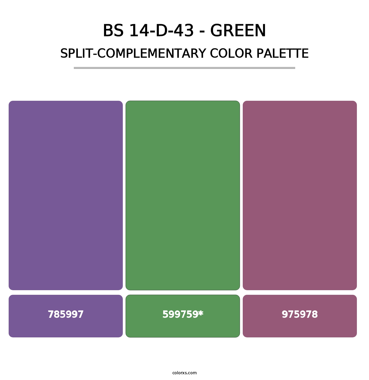 BS 14-D-43 - Green - Split-Complementary Color Palette