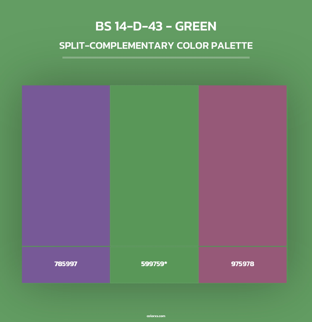BS 14-D-43 - Green - Split-Complementary Color Palette