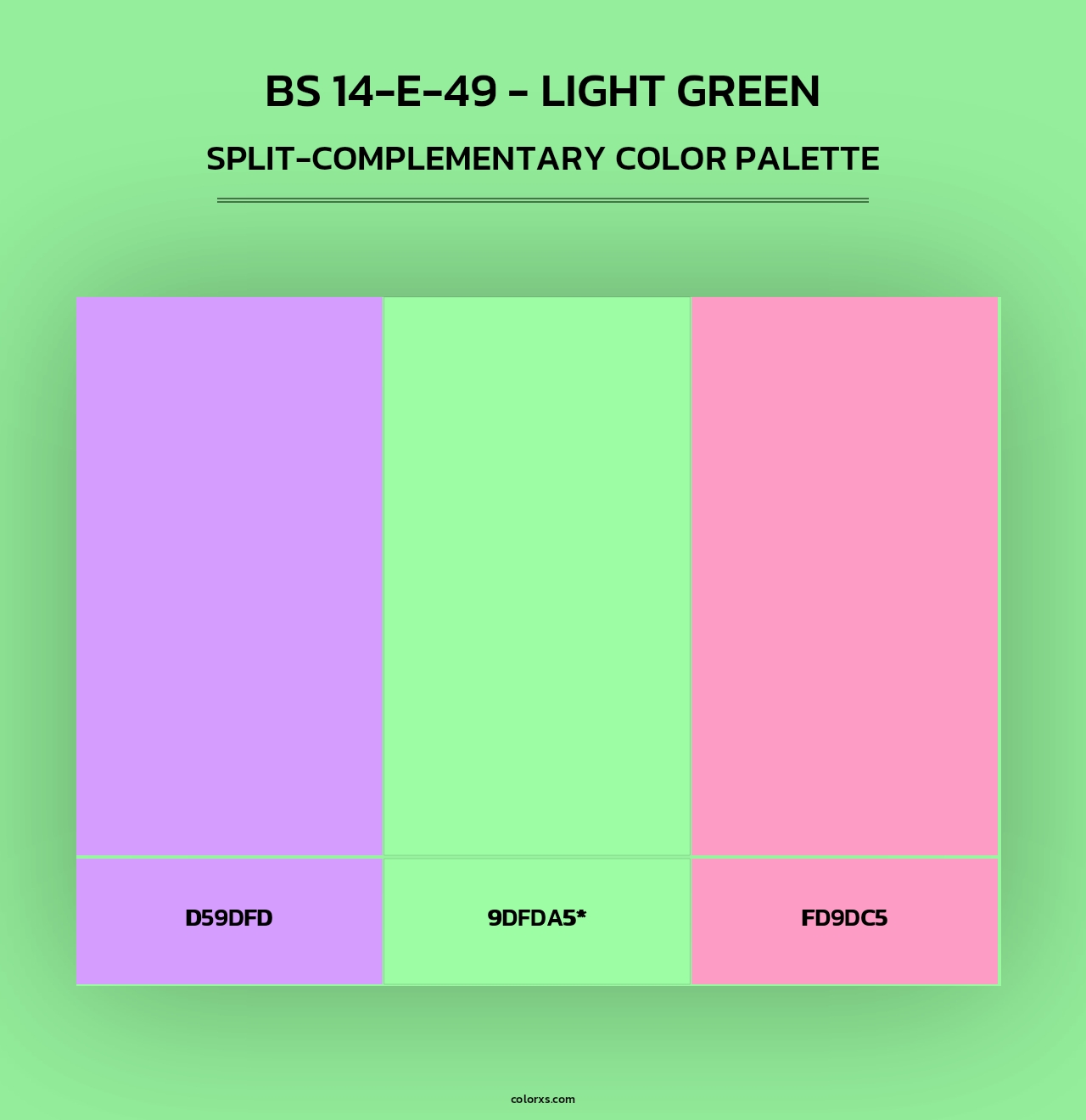 BS 14-E-49 - Light Green - Split-Complementary Color Palette