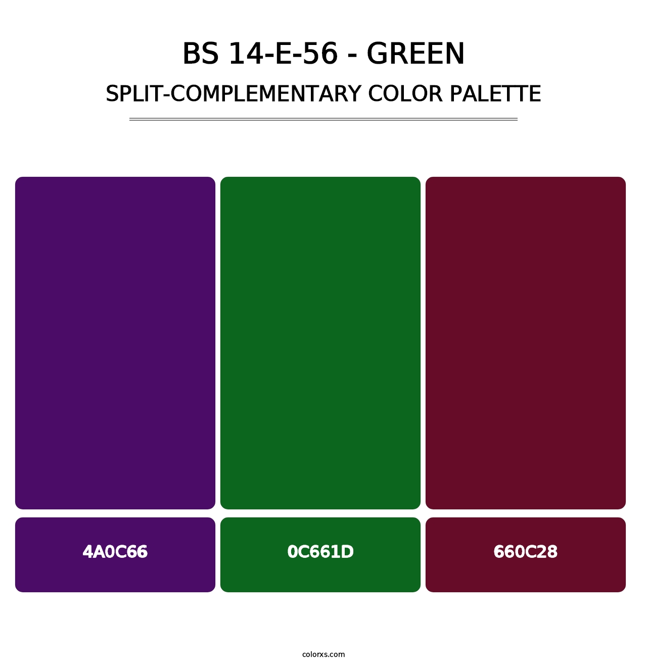 BS 14-E-56 - Green - Split-Complementary Color Palette