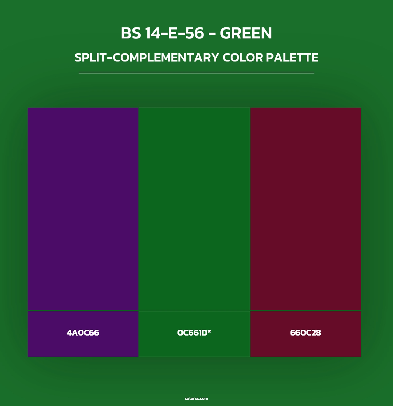 BS 14-E-56 - Green - Split-Complementary Color Palette