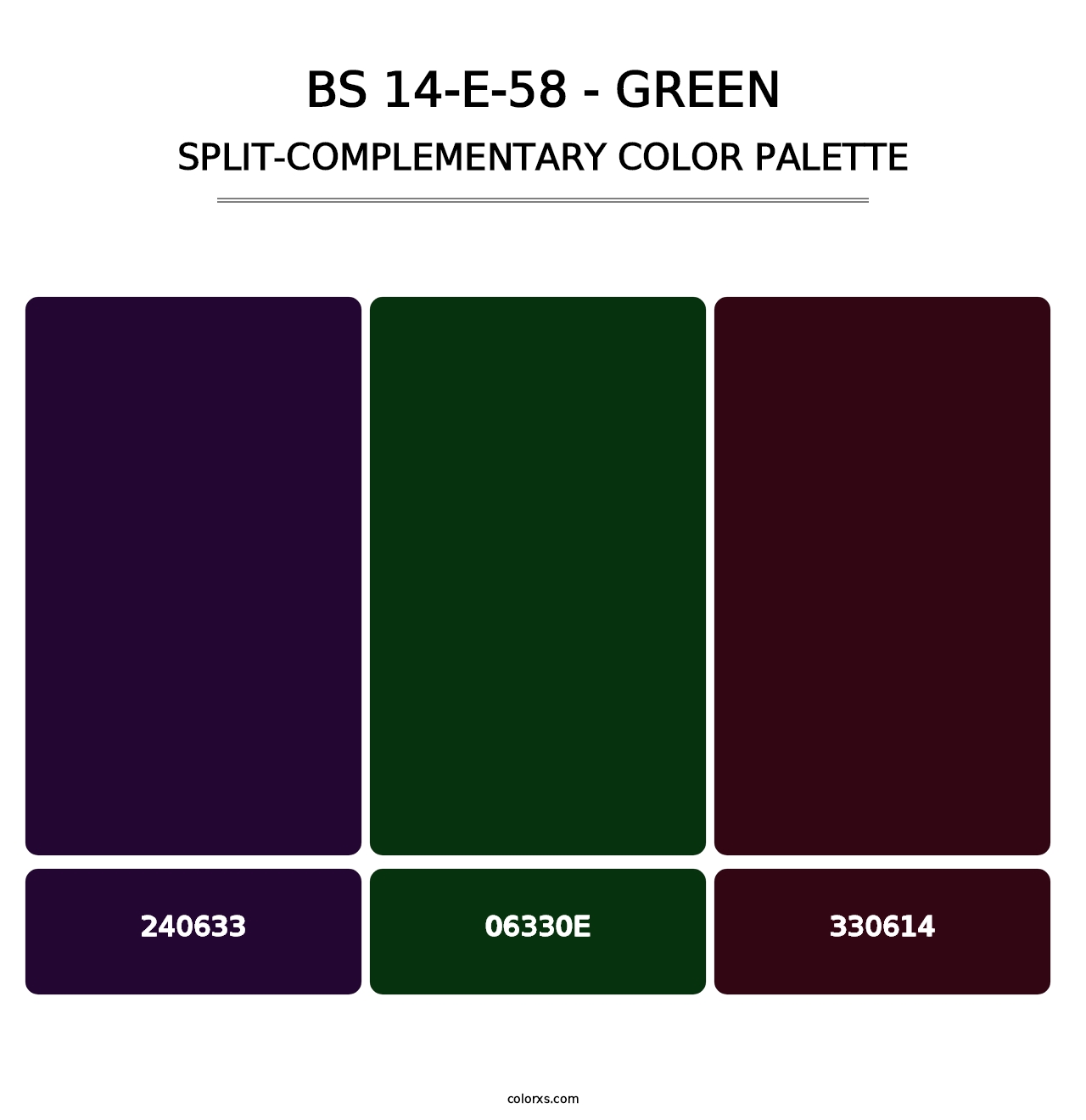 BS 14-E-58 - Green - Split-Complementary Color Palette