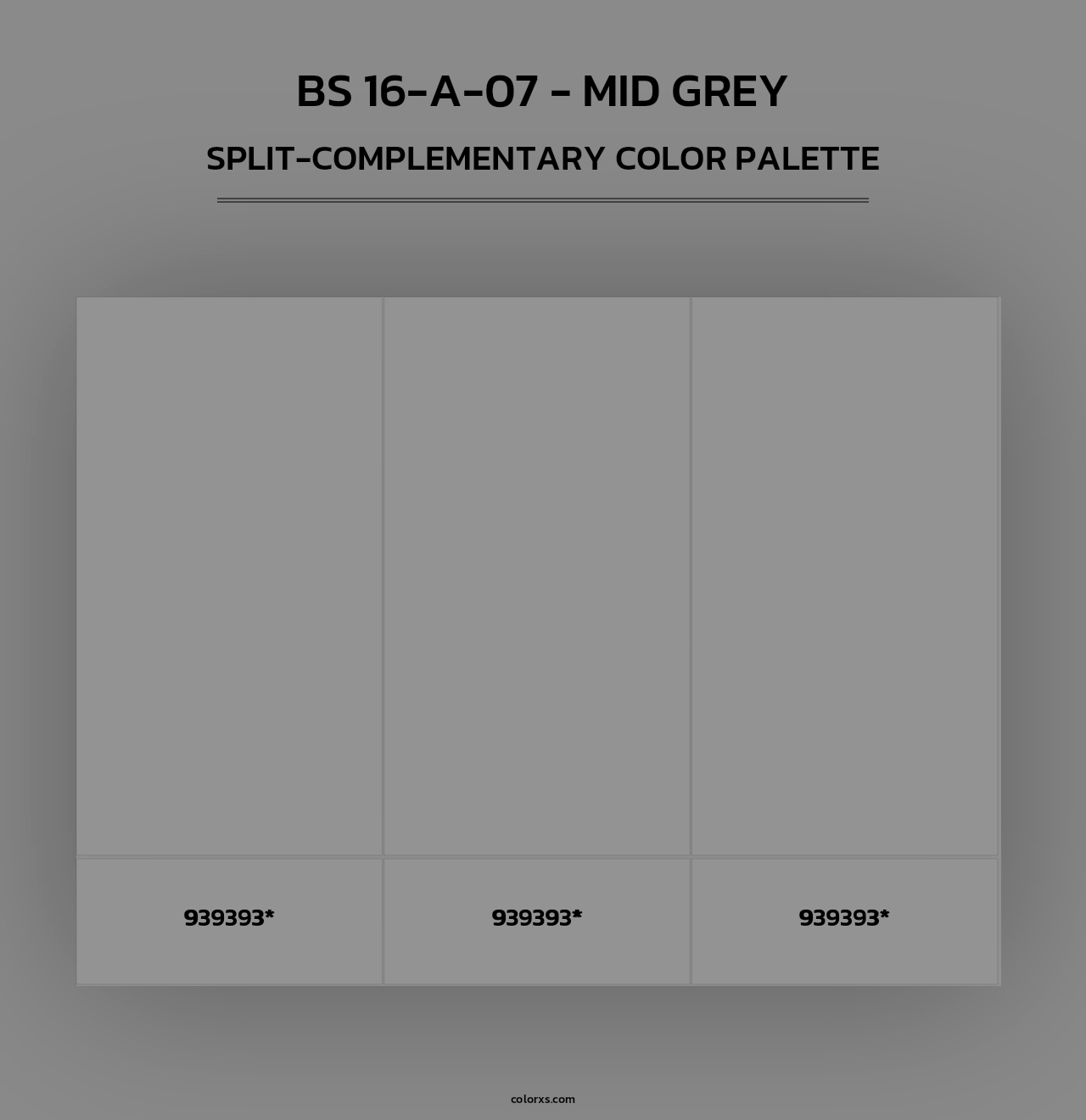 BS 16-A-07 - Mid Grey - Split-Complementary Color Palette