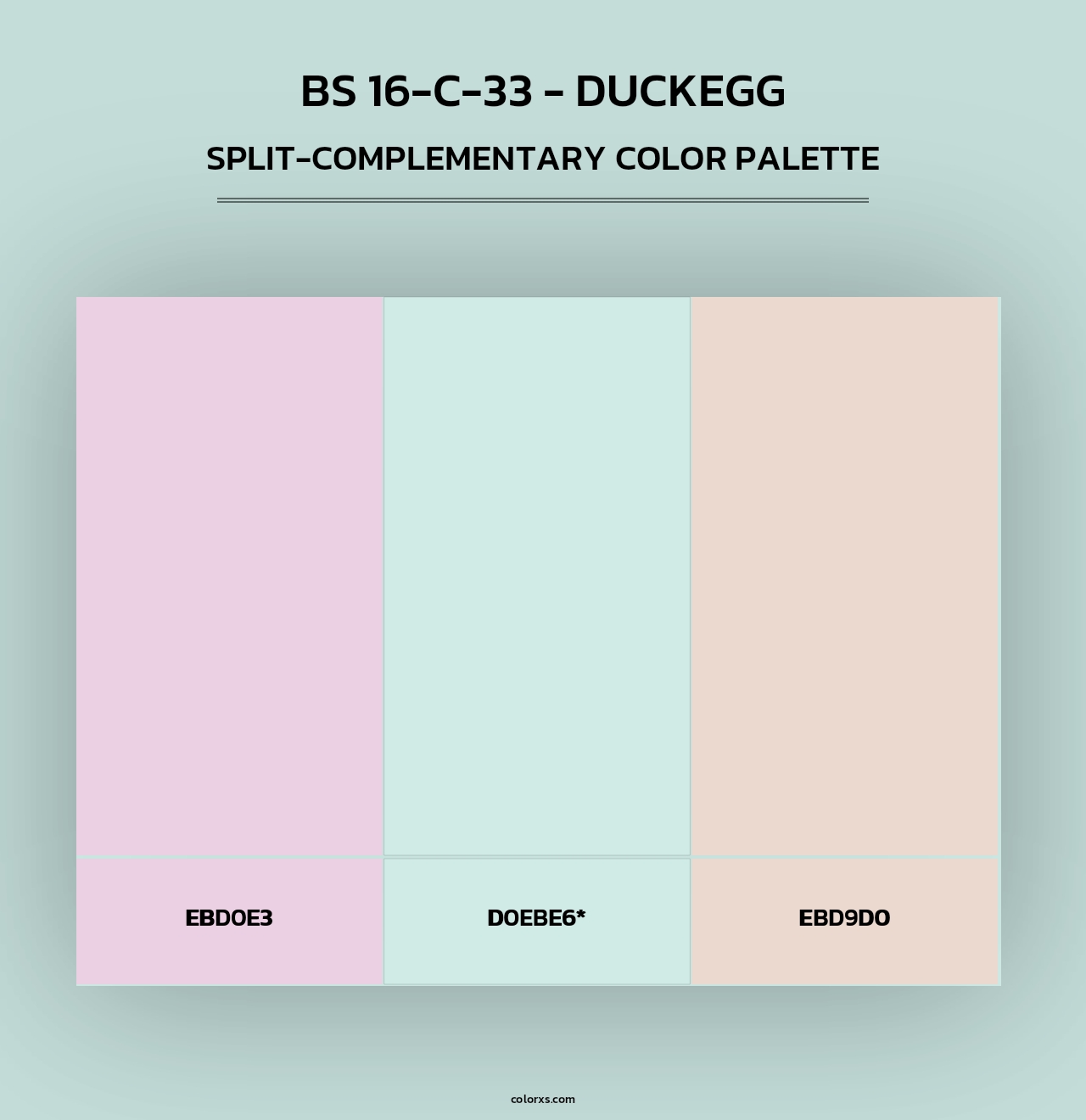 BS 16-C-33 - Duckegg - Split-Complementary Color Palette