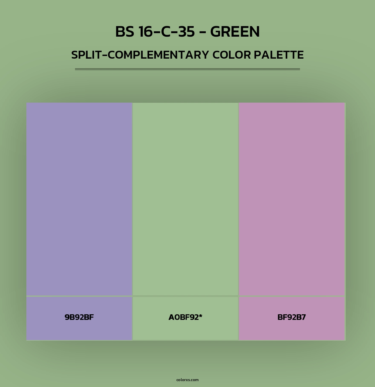 BS 16-C-35 - Green - Split-Complementary Color Palette