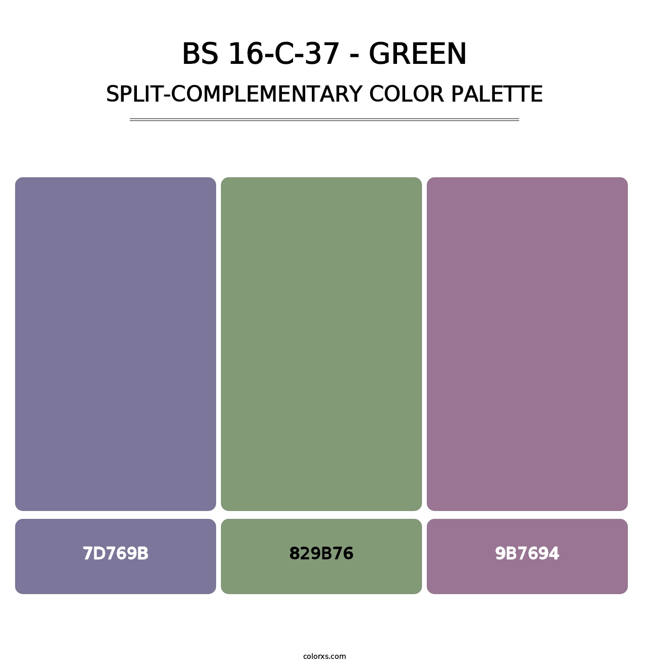 BS 16-C-37 - Green - Split-Complementary Color Palette