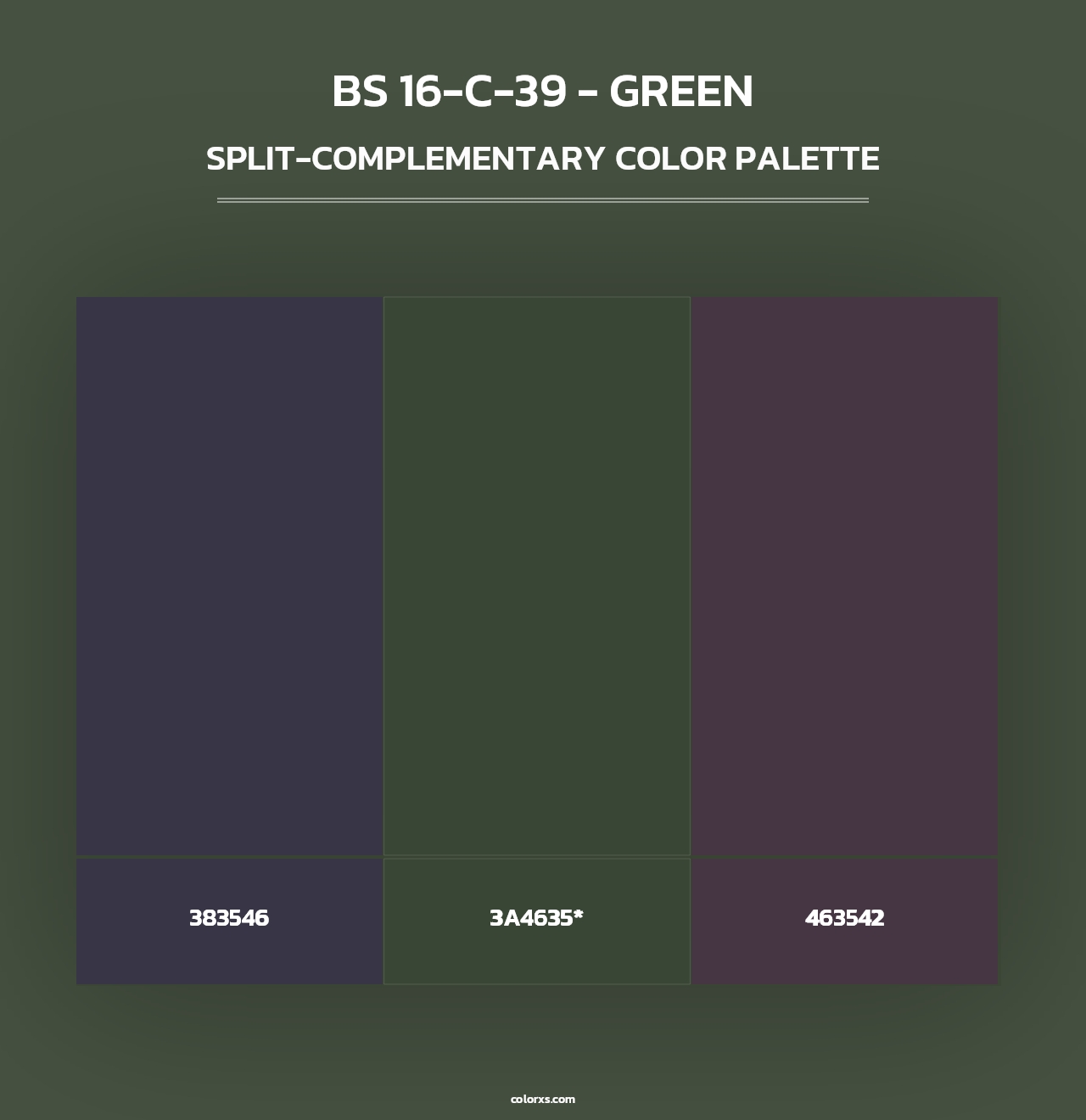BS 16-C-39 - Green - Split-Complementary Color Palette
