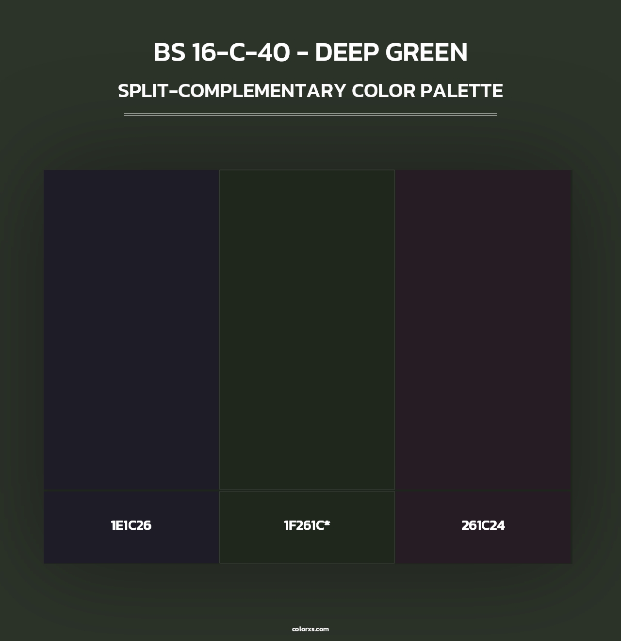 BS 16-C-40 - Deep Green - Split-Complementary Color Palette