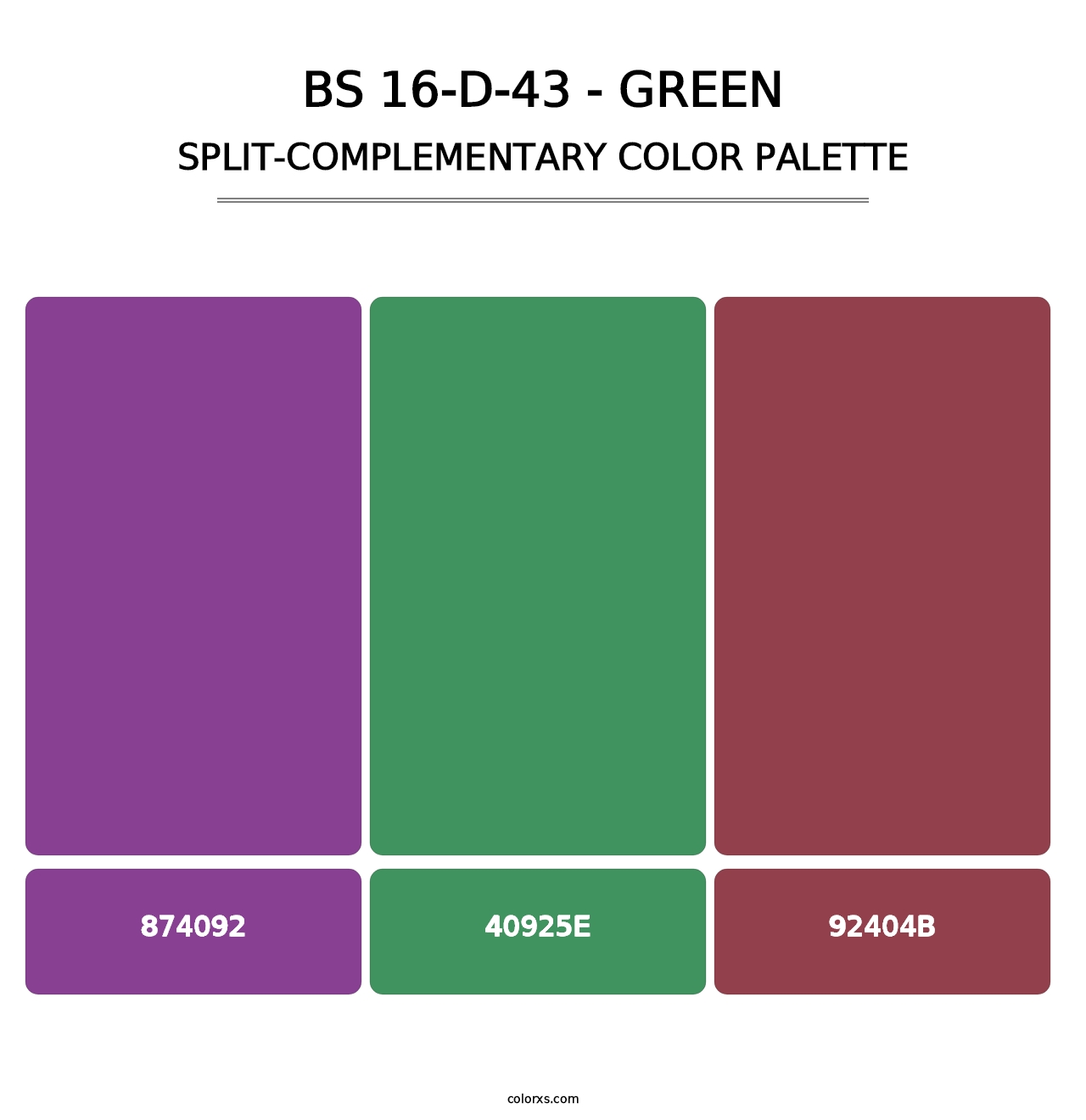 BS 16-D-43 - Green - Split-Complementary Color Palette