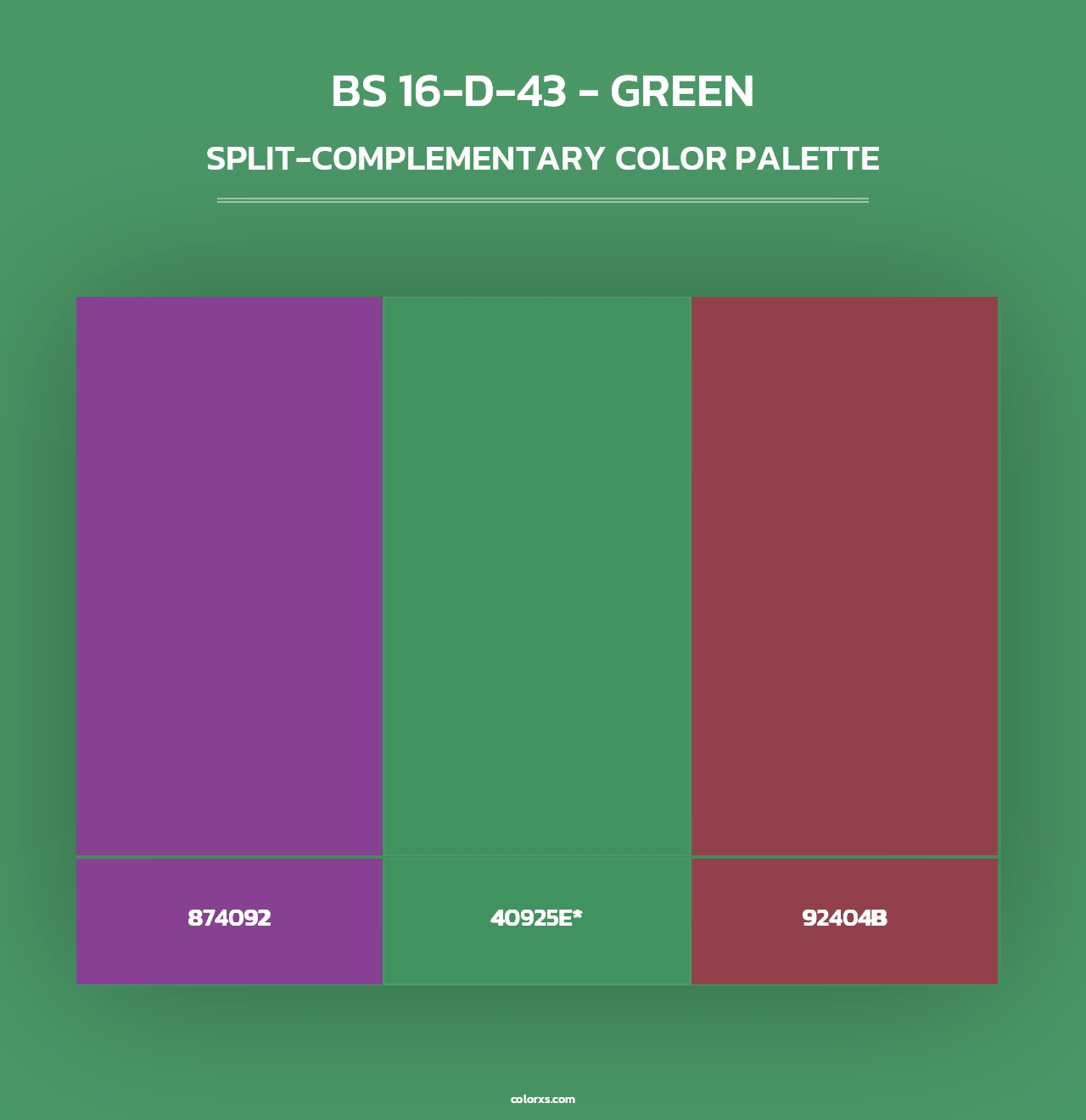 BS 16-D-43 - Green - Split-Complementary Color Palette
