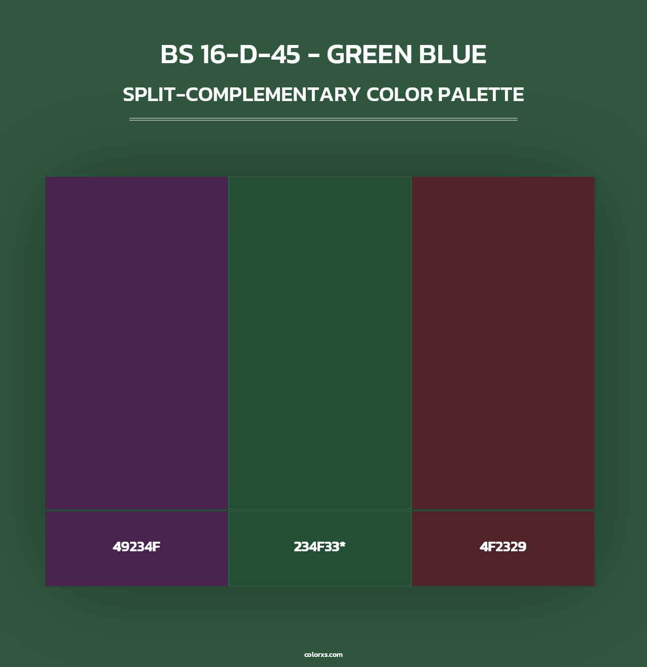 BS 16-D-45 - Green Blue - Split-Complementary Color Palette