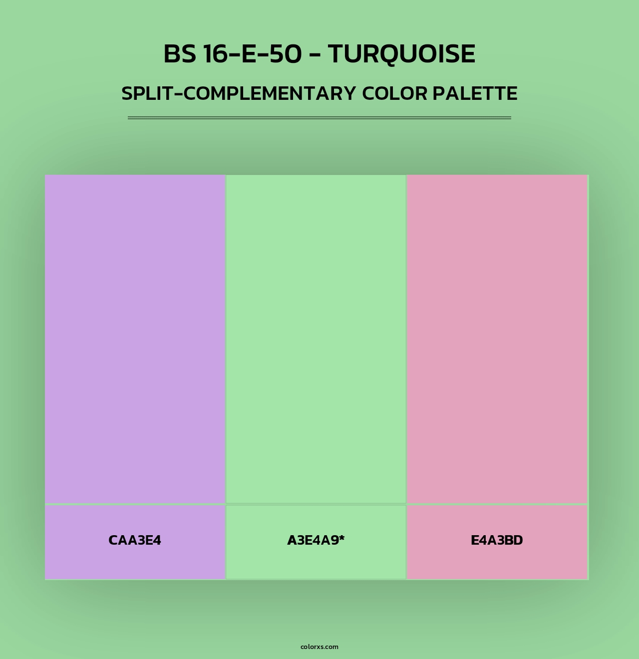 BS 16-E-50 - Turquoise - Split-Complementary Color Palette