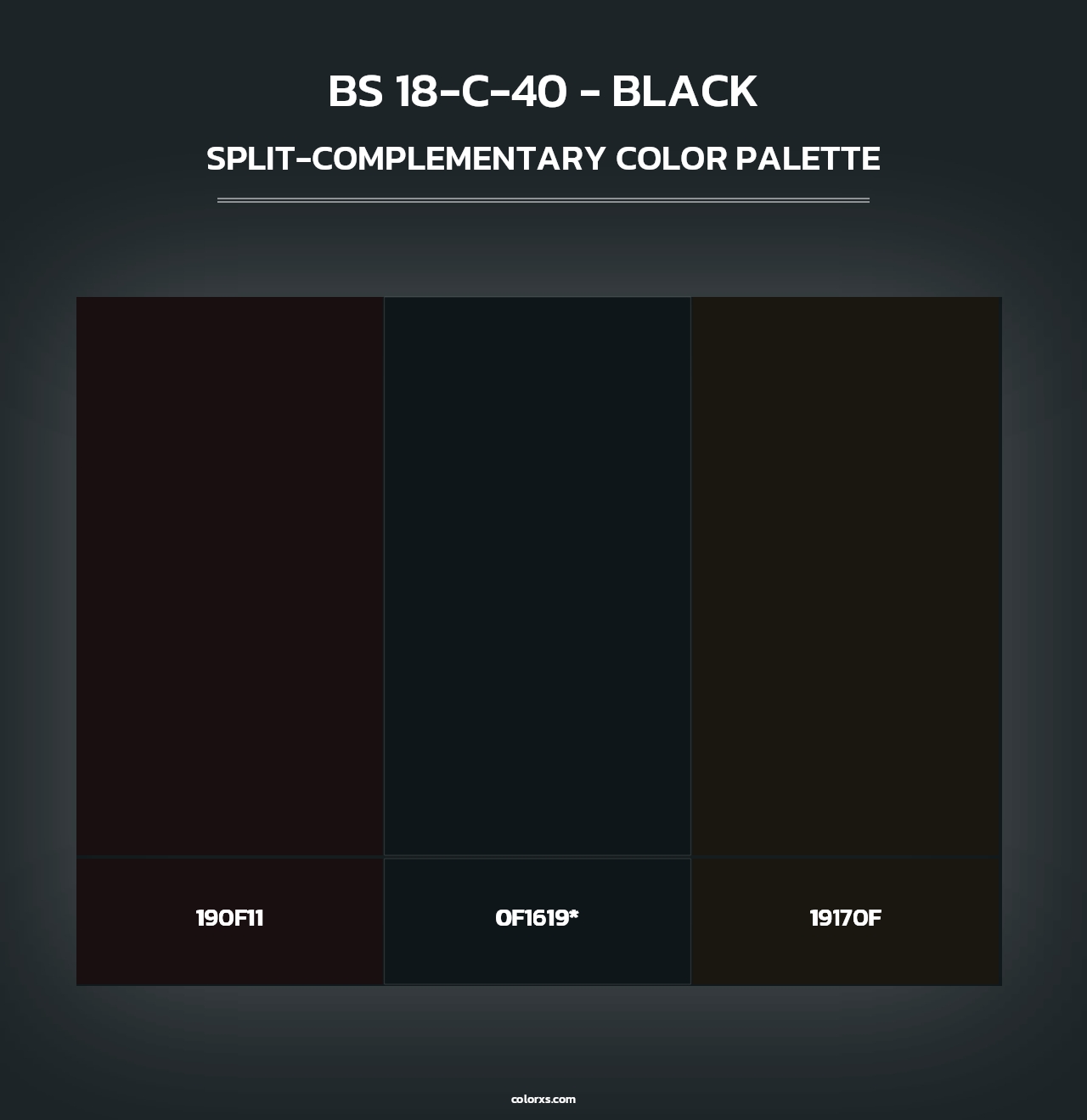 BS 18-C-40 - Black - Split-Complementary Color Palette