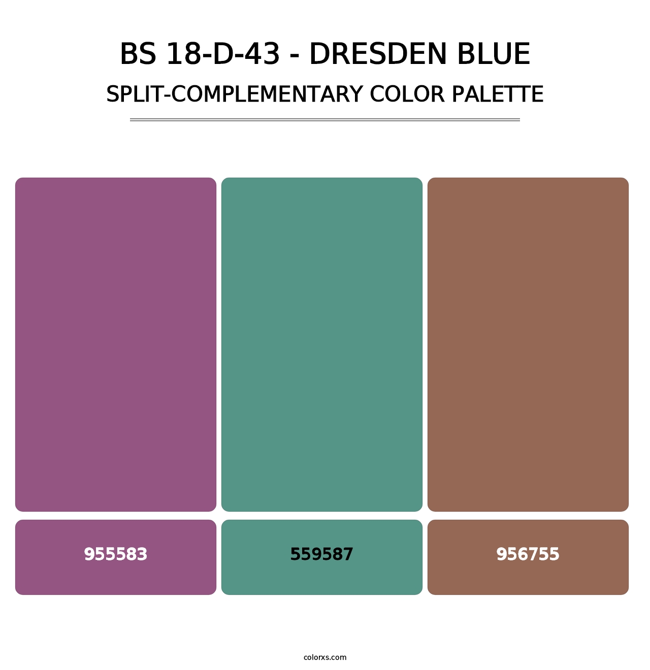 BS 18-D-43 - Dresden Blue - Split-Complementary Color Palette
