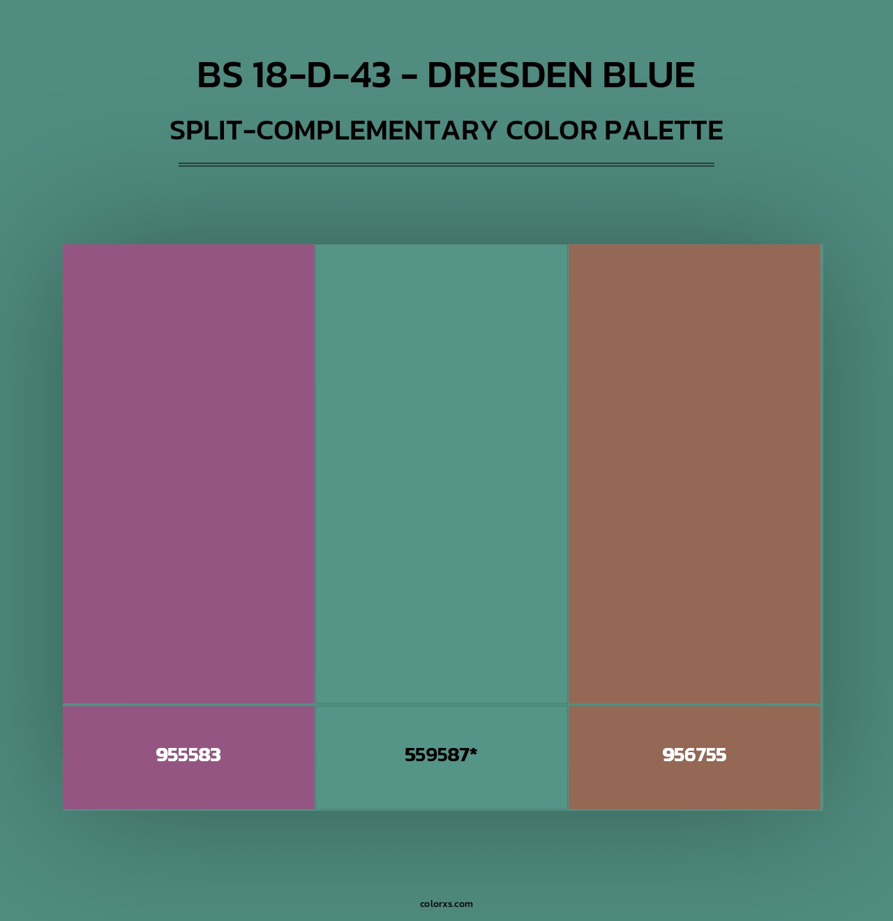 BS 18-D-43 - Dresden Blue - Split-Complementary Color Palette