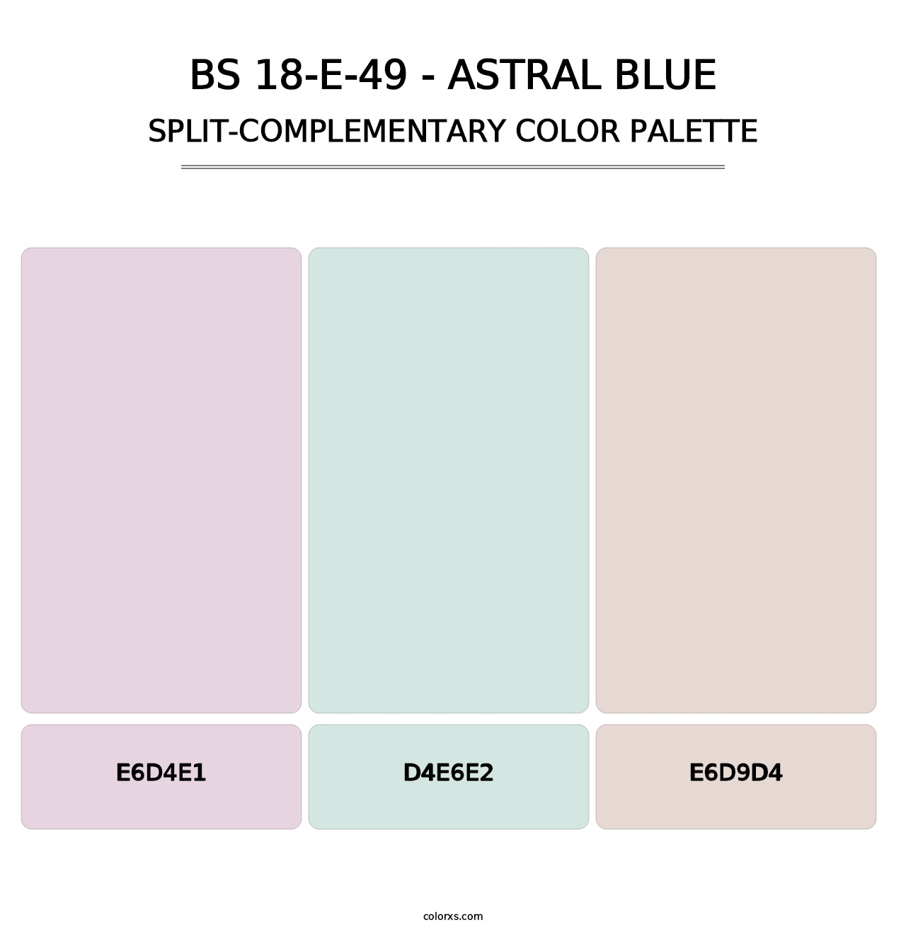 BS 18-E-49 - Astral Blue - Split-Complementary Color Palette