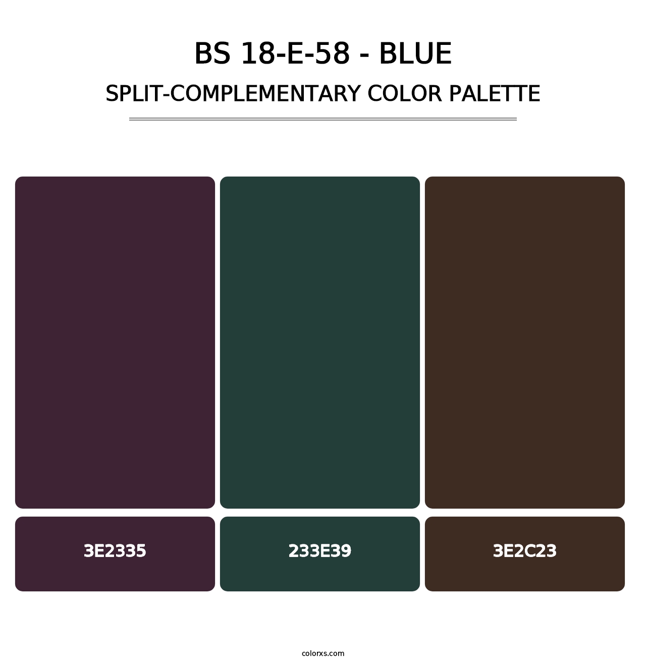 BS 18-E-58 - Blue - Split-Complementary Color Palette