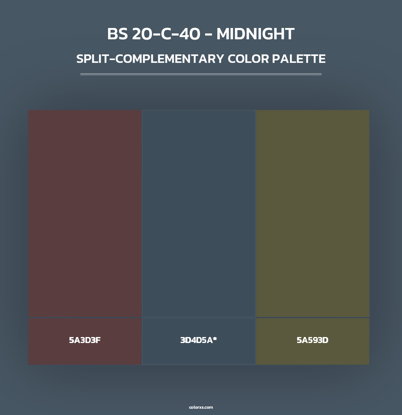 BS 20-C-40 - Midnight - Split-Complementary Color Palette