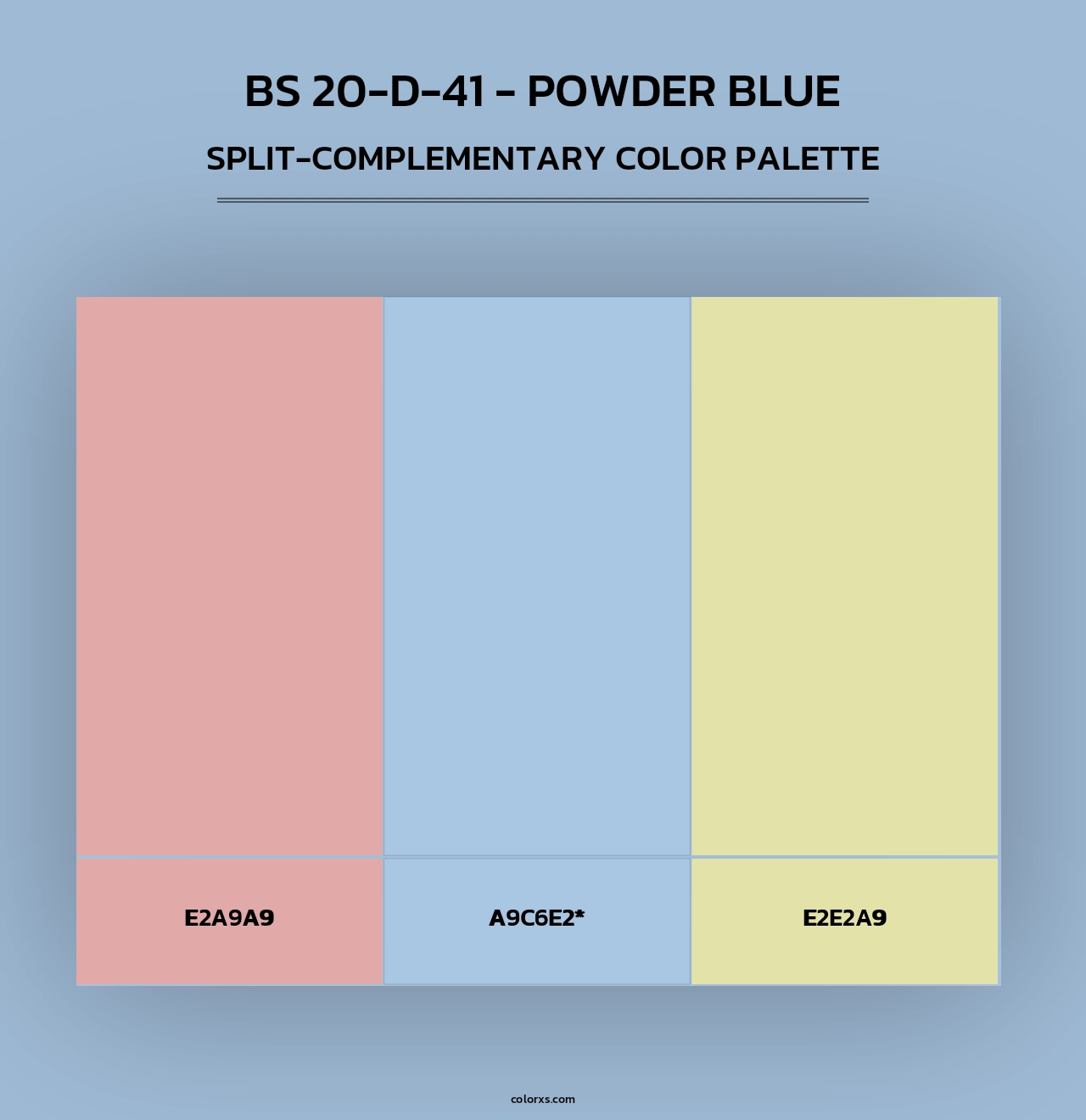 BS 20-D-41 - Powder Blue - Split-Complementary Color Palette