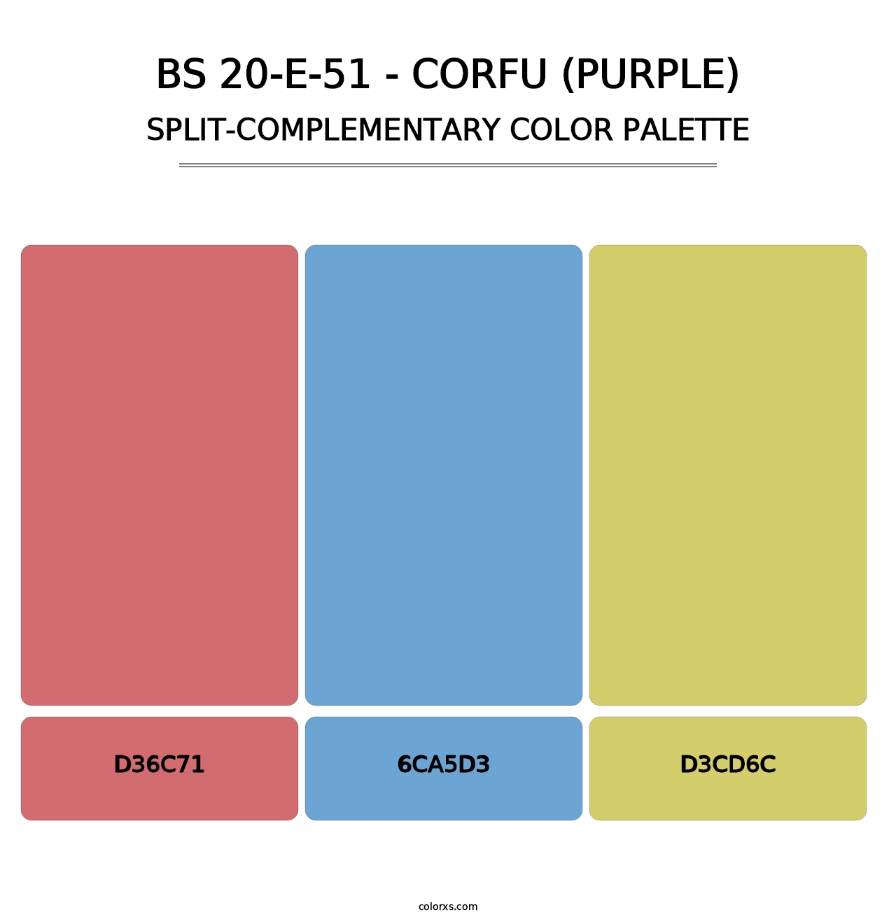 BS 20-E-51 - Corfu (Purple) - Split-Complementary Color Palette