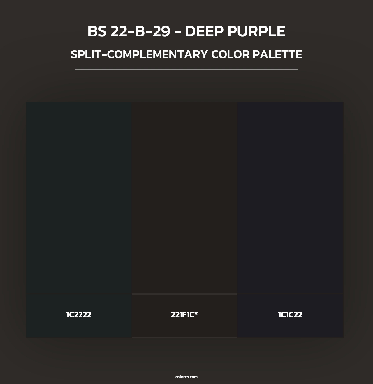 BS 22-B-29 - Deep Purple - Split-Complementary Color Palette