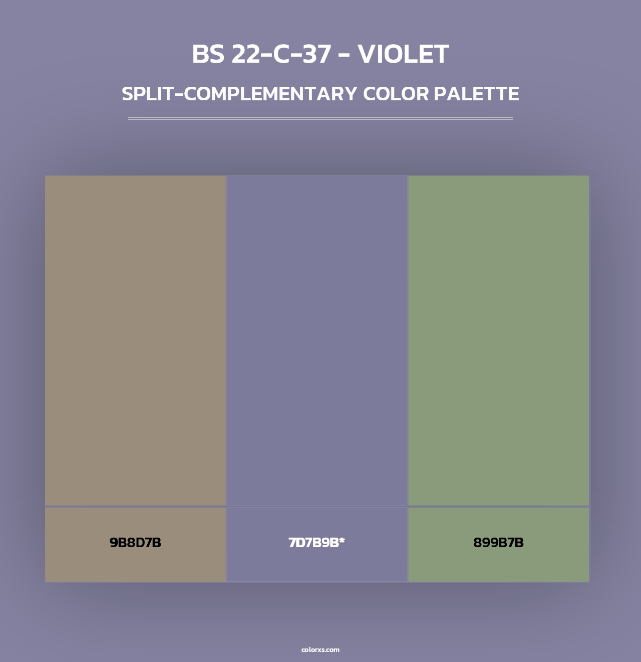BS 22-C-37 - Violet - Split-Complementary Color Palette