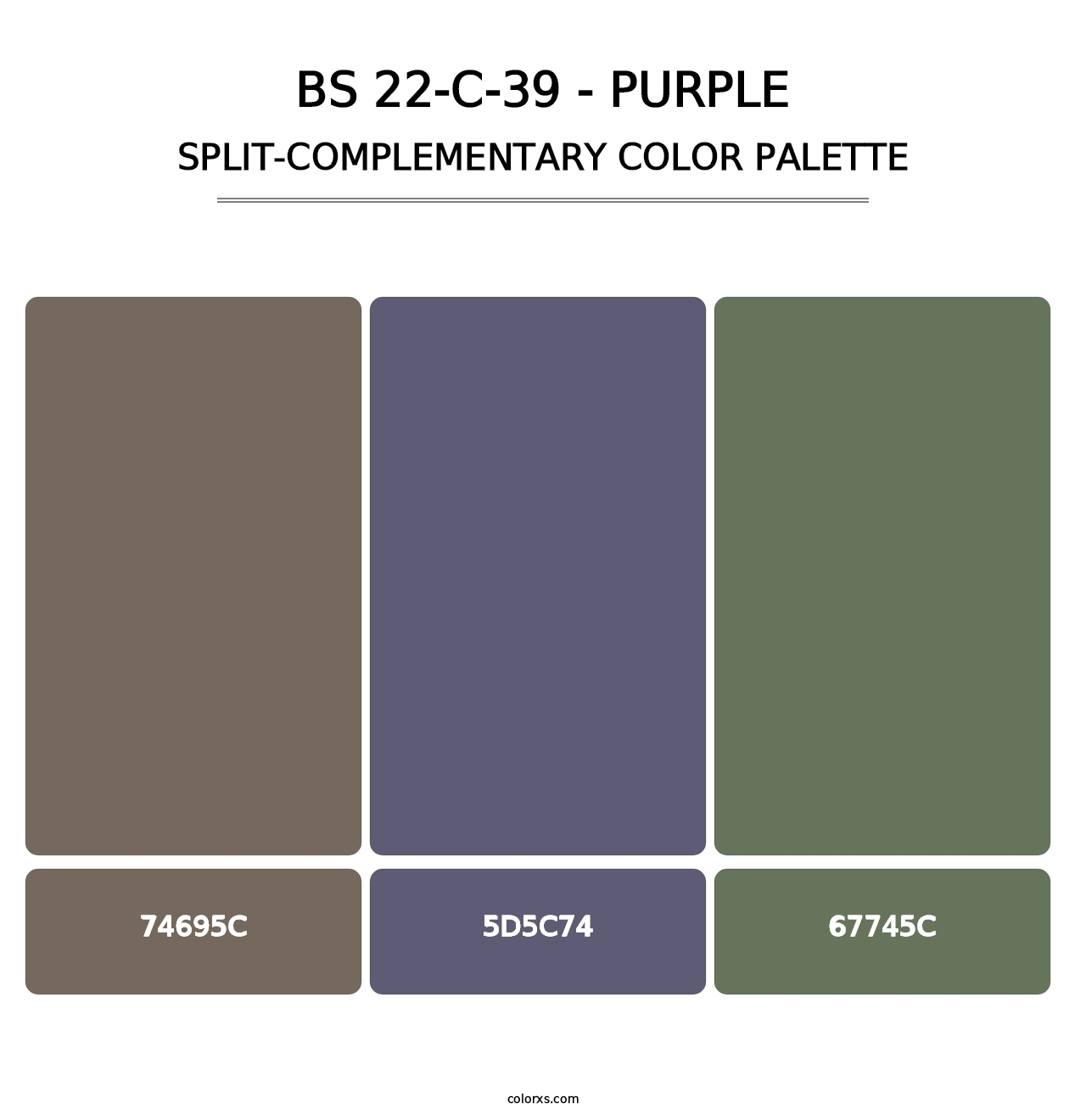 BS 22-C-39 - Purple - Split-Complementary Color Palette