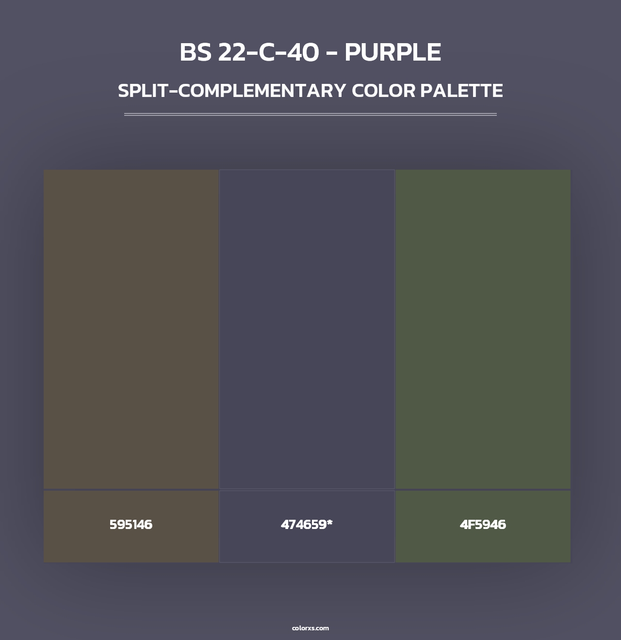 BS 22-C-40 - Purple - Split-Complementary Color Palette