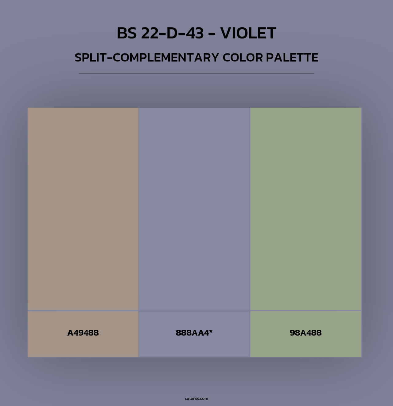 BS 22-D-43 - Violet - Split-Complementary Color Palette